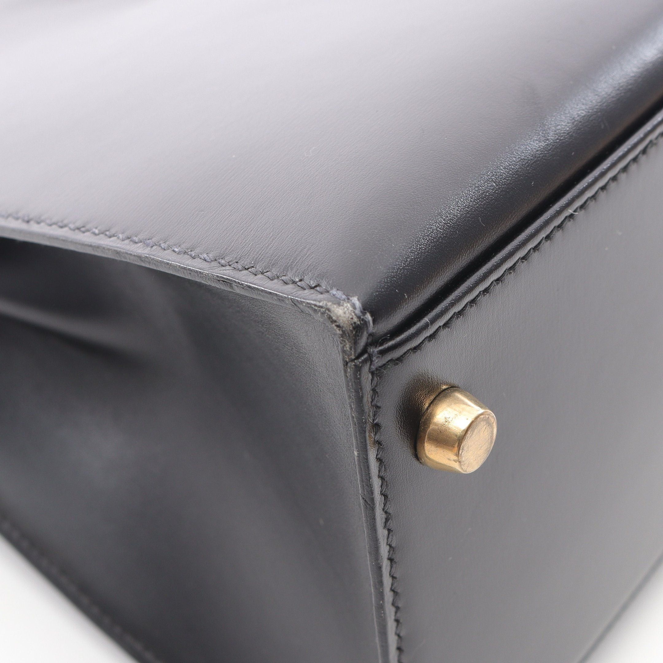 Hermes Hermes Kelly28 Handbag Box Calf Black Gold Hardware Stamp Size ONE SIZE - 10 Thumbnail