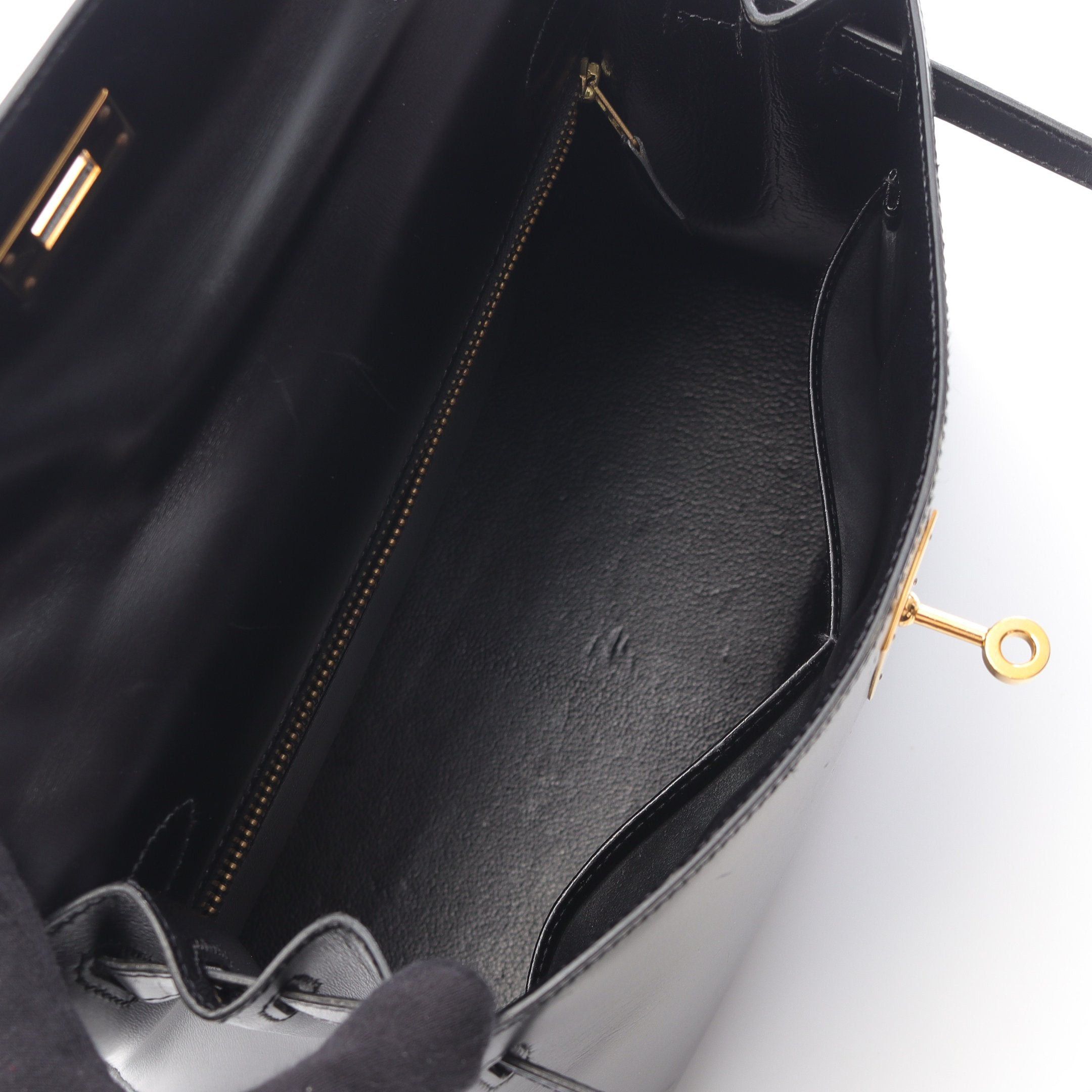 Hermes Hermes Kelly28 Handbag Box Calf Black Gold Hardware Stamp Size ONE SIZE - 3 Thumbnail