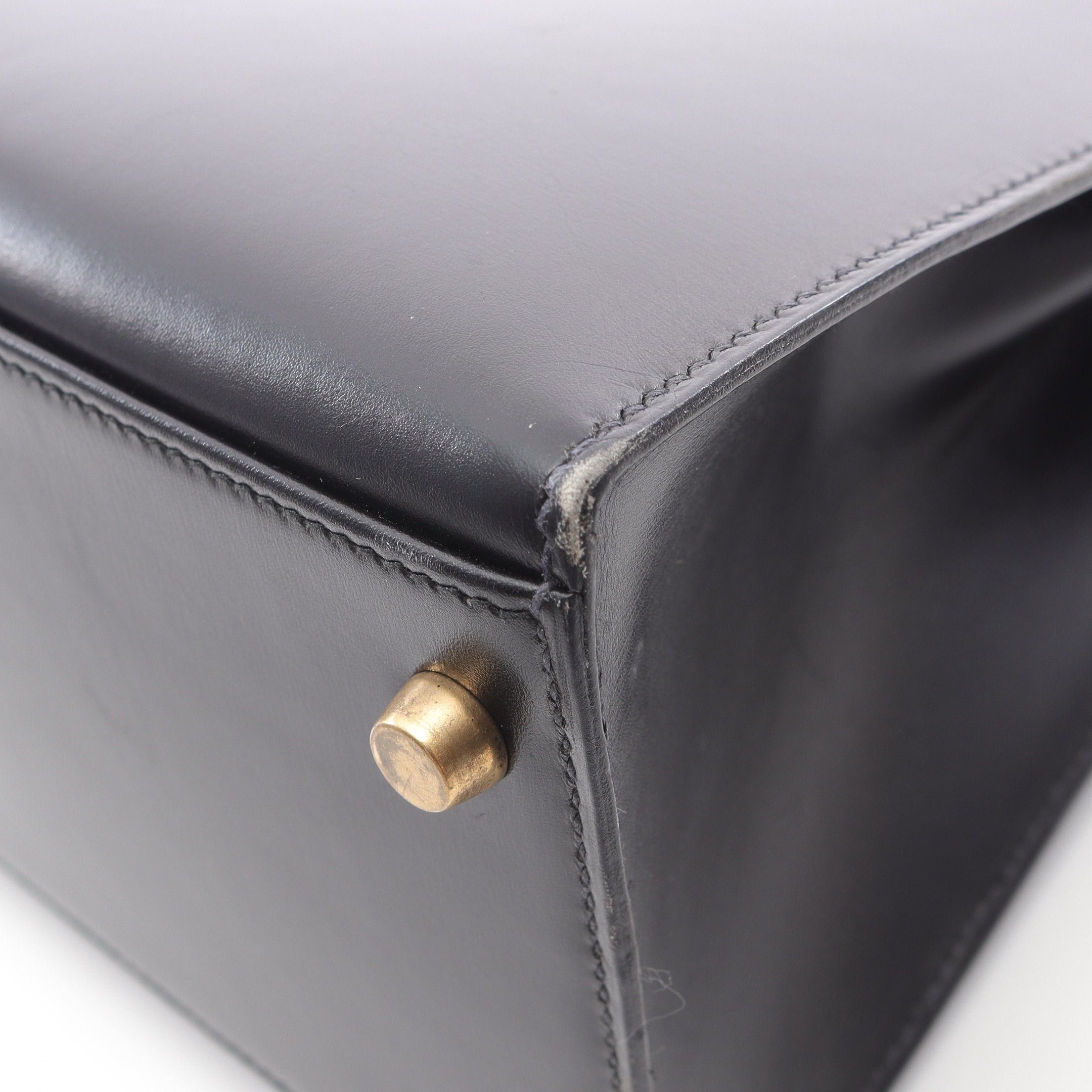 Hermes Hermes Kelly28 Handbag Box Calf Black Gold Hardware Stamp Size ONE SIZE - 9 Thumbnail