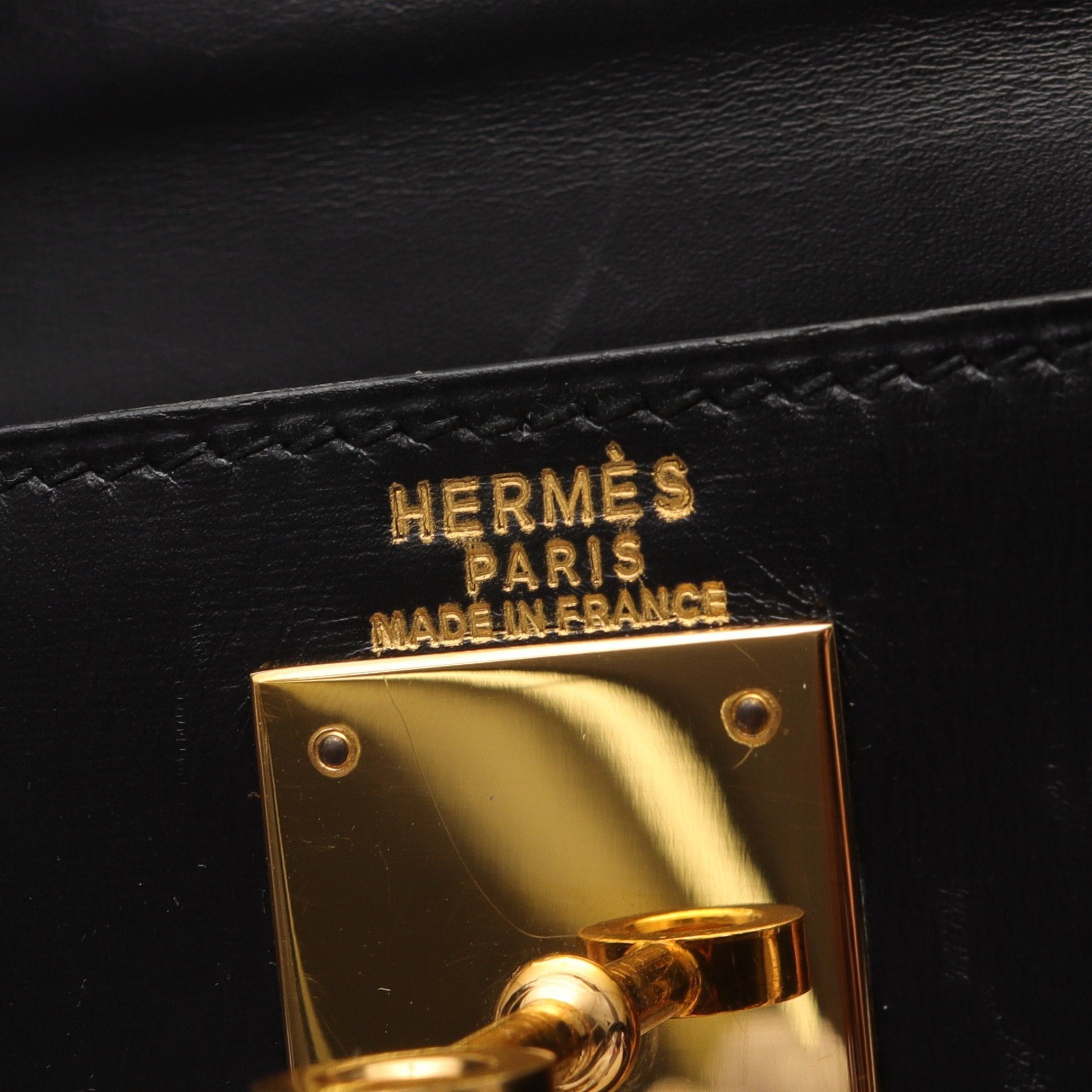 Hermes Hermes Kelly28 Handbag Box Calf Black Gold Hardware Stamp Size ONE SIZE - 4 Thumbnail