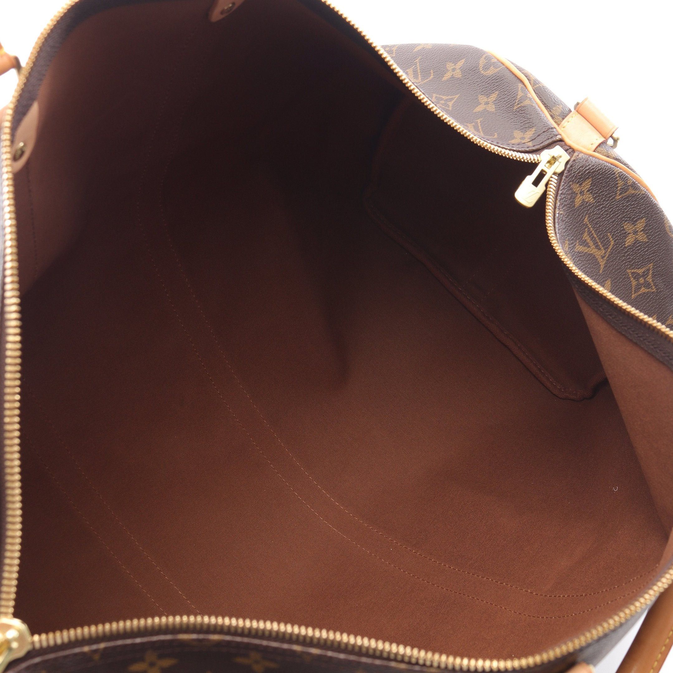 Louis Vuitton Louis Vuitton Keepall 55 Monogram Boston Bag Leather Brown Size ONE SIZE - 3 Thumbnail