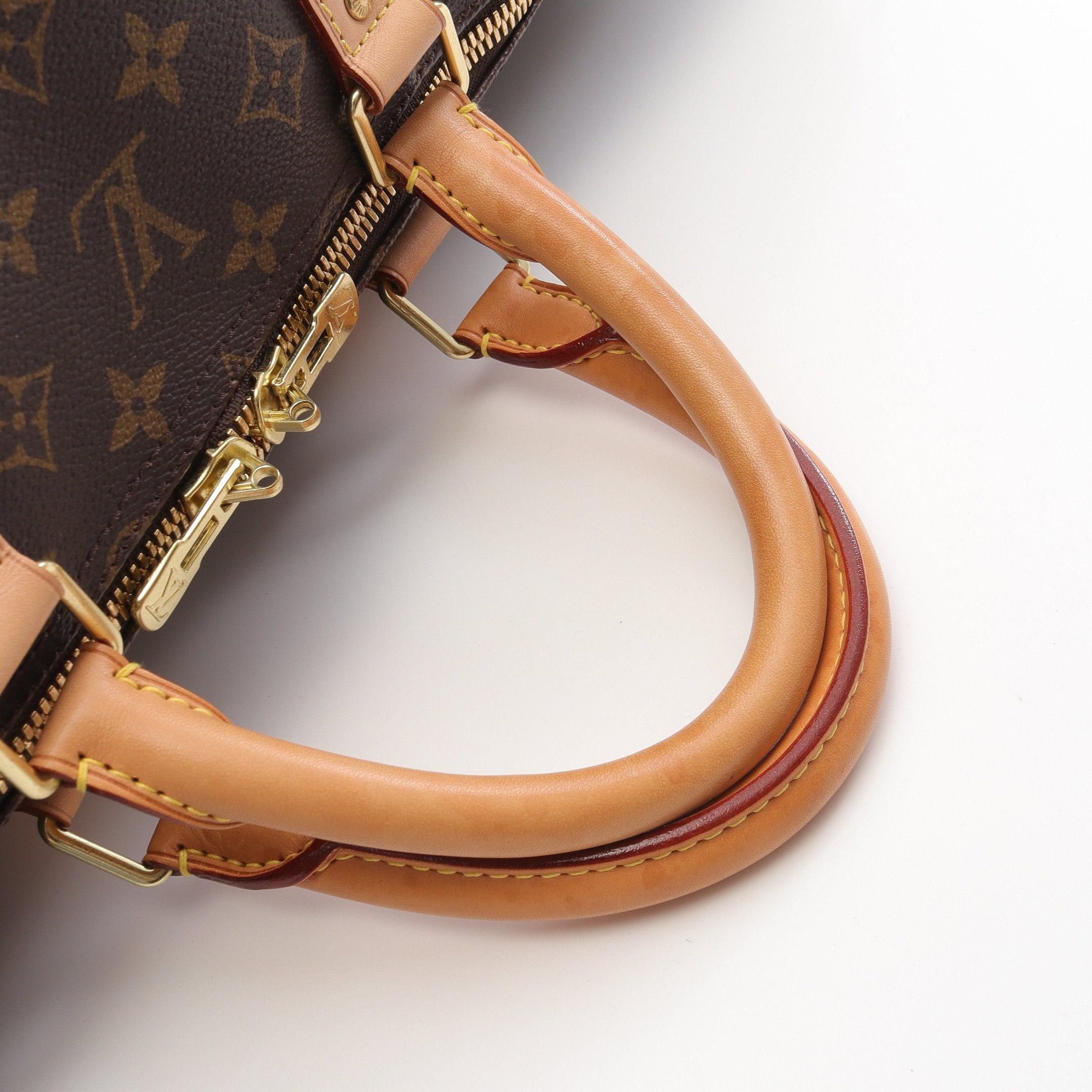 Louis Vuitton Louis Vuitton Keepall 55 Monogram Boston Bag Leather Brown Size ONE SIZE - 6 Thumbnail