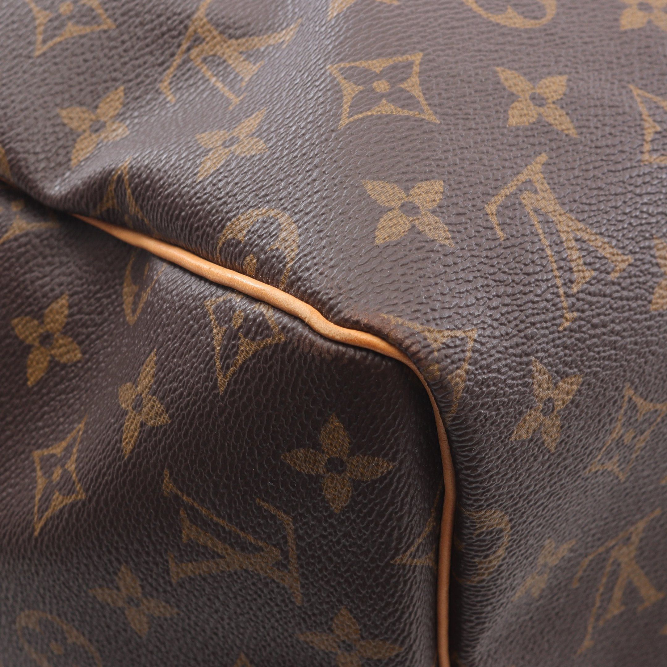 Louis Vuitton Louis Vuitton Keepall 55 Monogram Boston Bag Leather Brown Size ONE SIZE - 8 Thumbnail