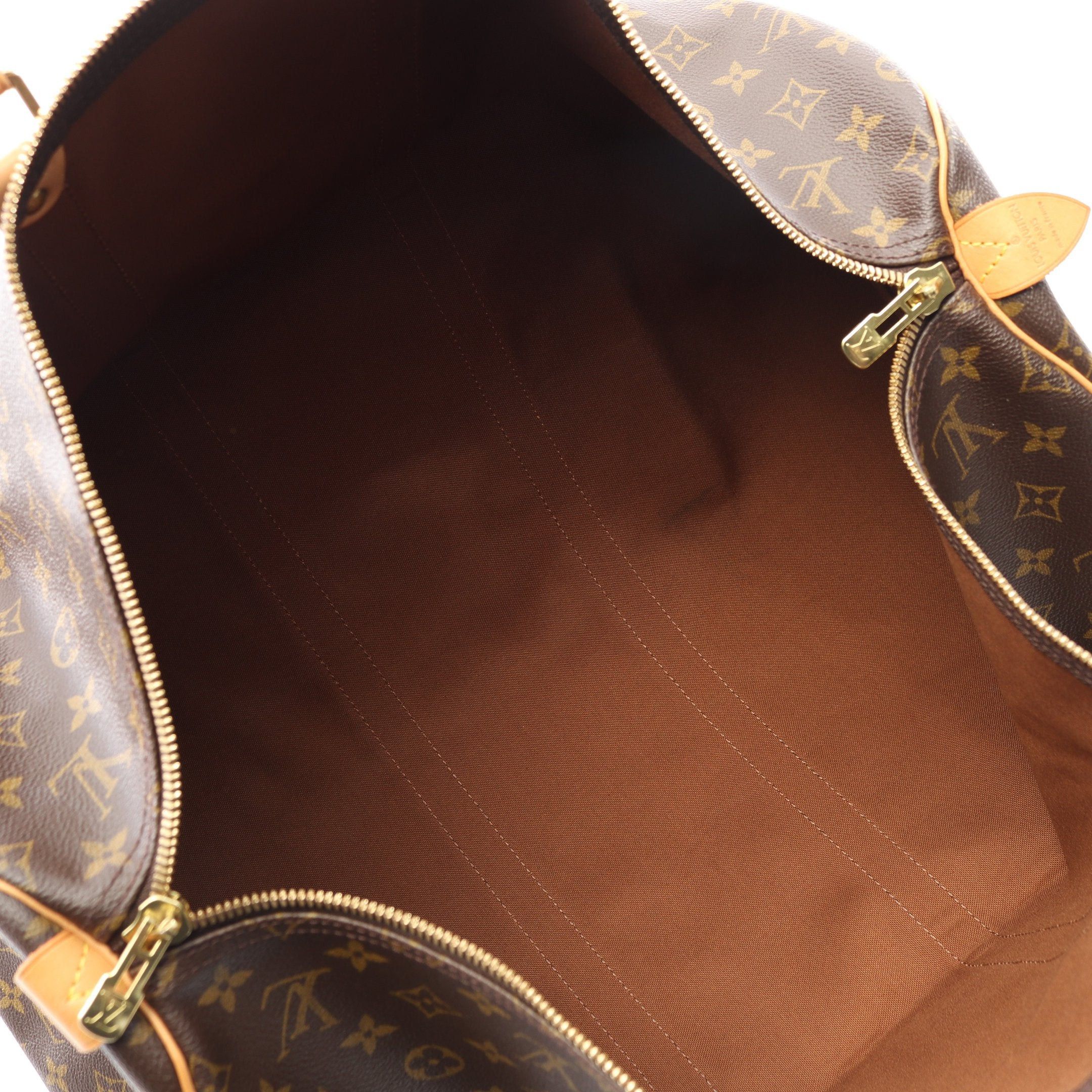 Louis Vuitton Louis Vuitton Keepall 55 Monogram Boston Bag Leather Brown Size ONE SIZE - 3 Thumbnail