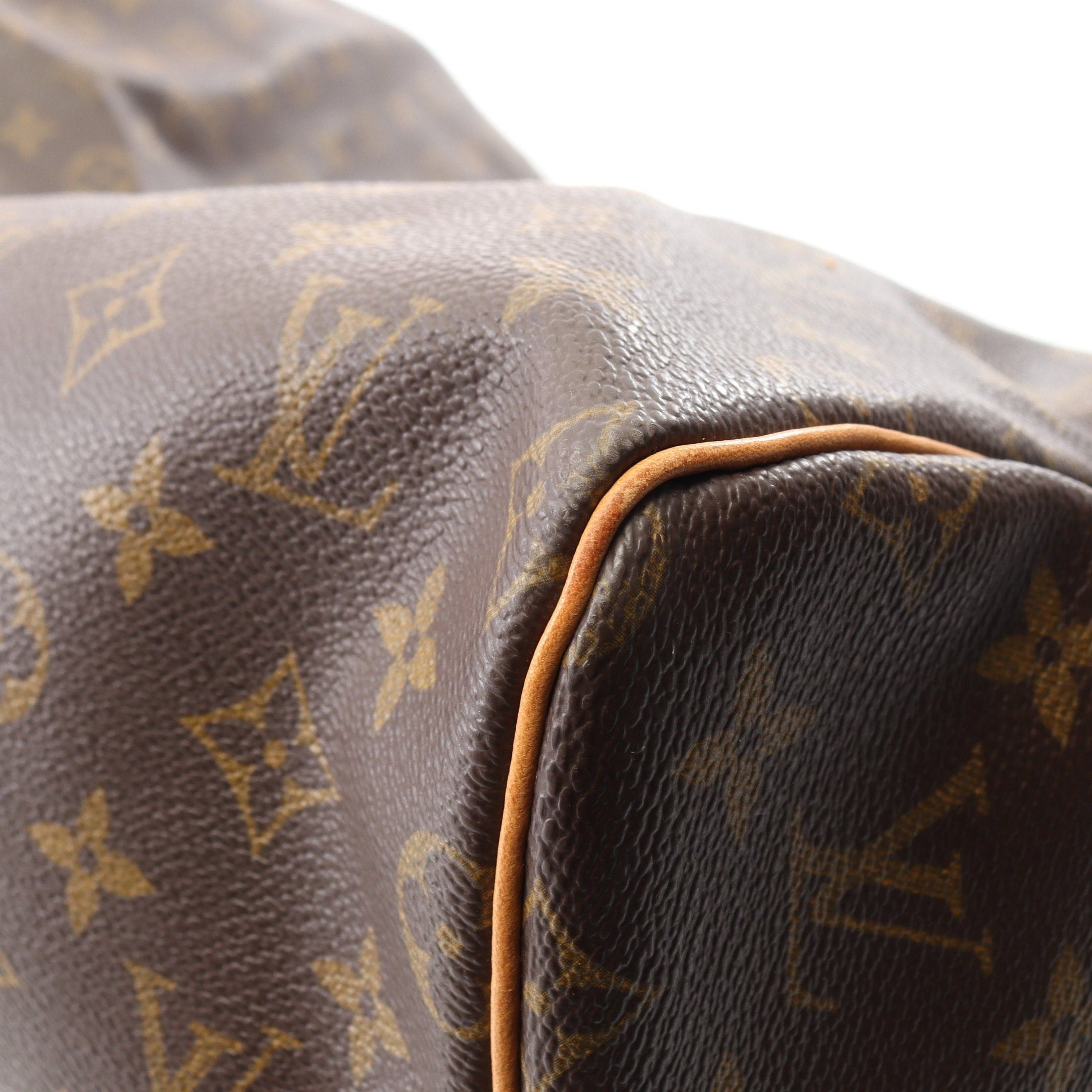 Louis Vuitton Louis Vuitton Keepall 55 Monogram Boston Bag Leather Brown Size ONE SIZE - 8 Thumbnail