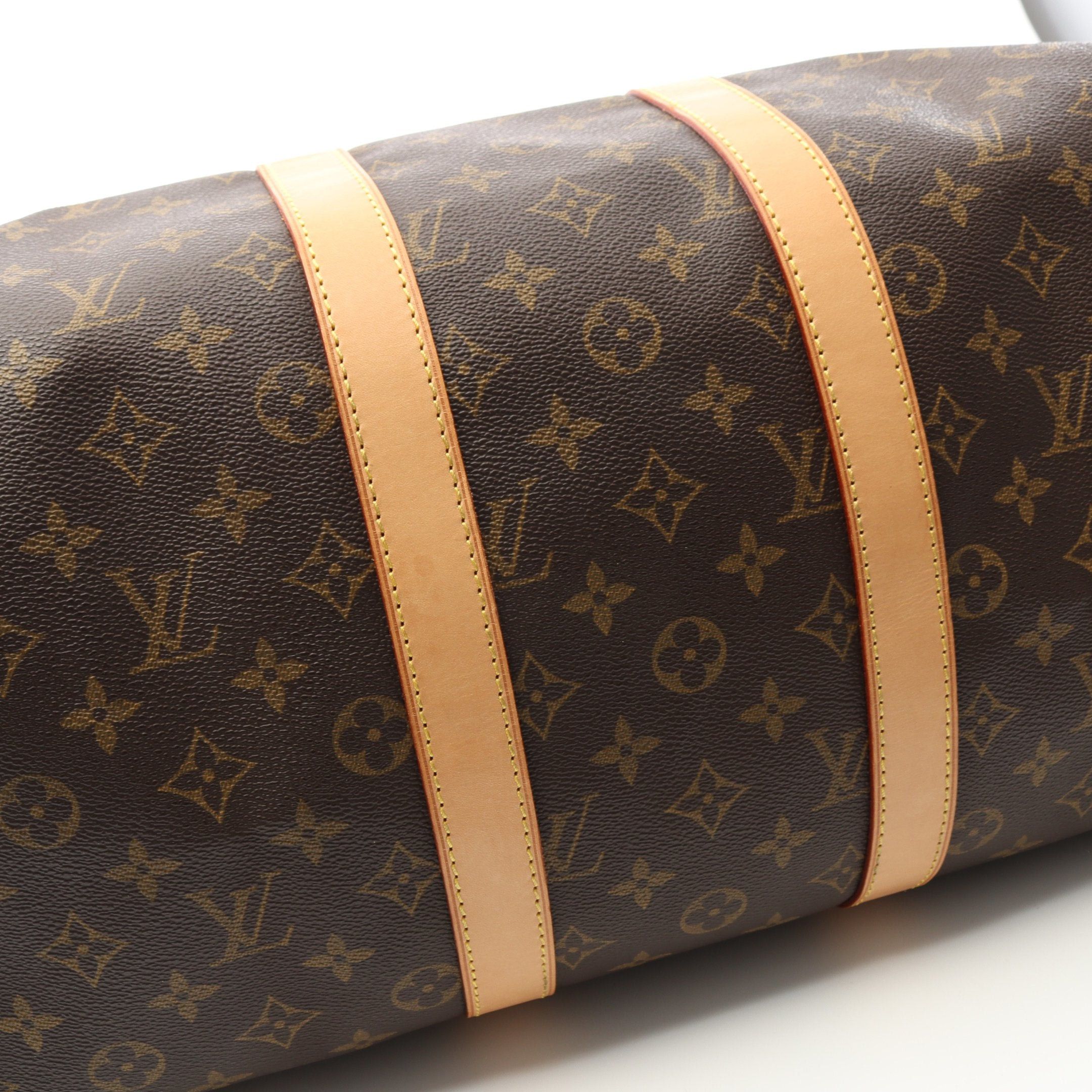 Louis Vuitton Louis Vuitton Keepall 45 Monogram Boston Bag Leather Brown Size ONE SIZE - 8 Thumbnail
