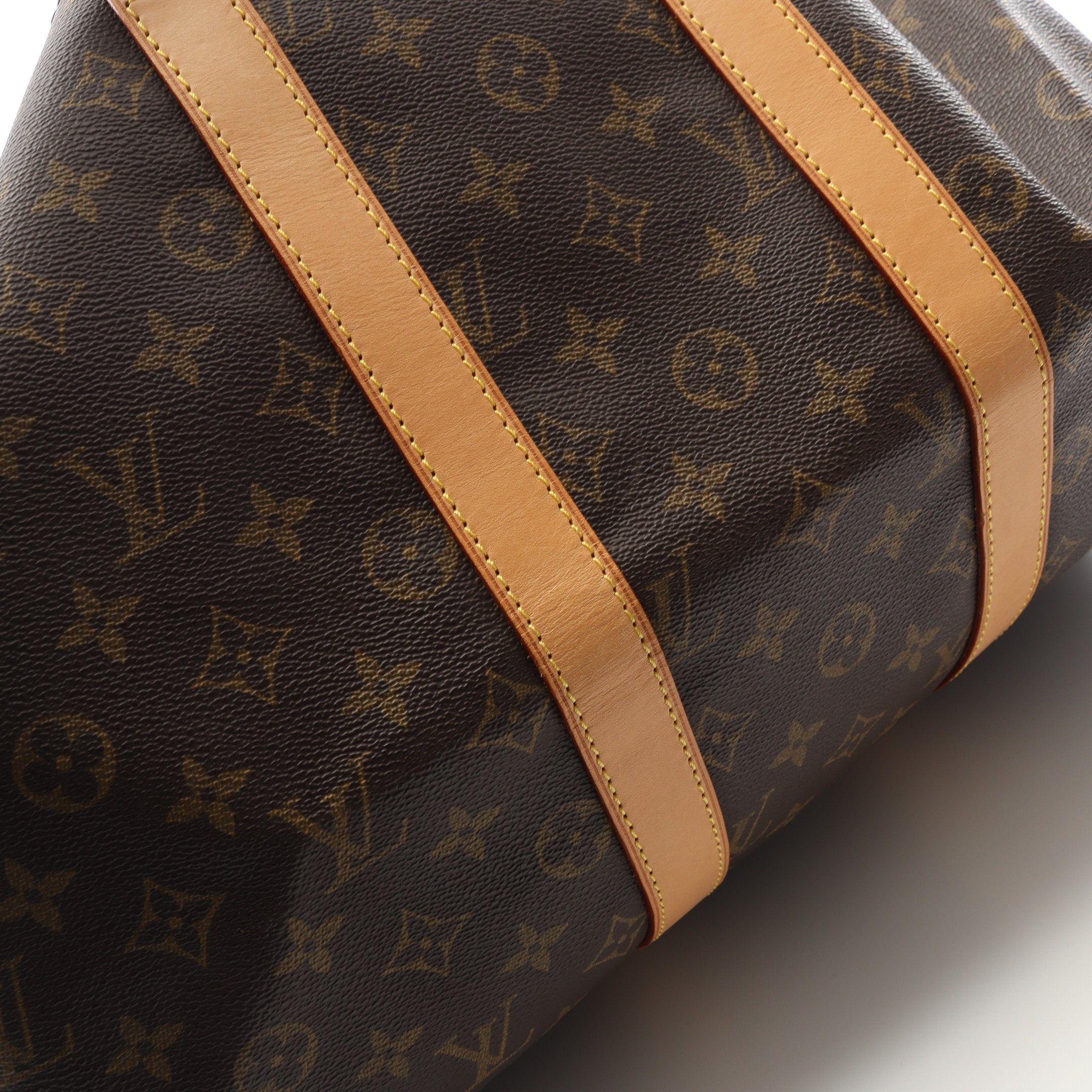 Louis Vuitton Louis Vuitton Keepall 45 Monogram Boston Bag Leather Brown Size ONE SIZE - 10 Thumbnail