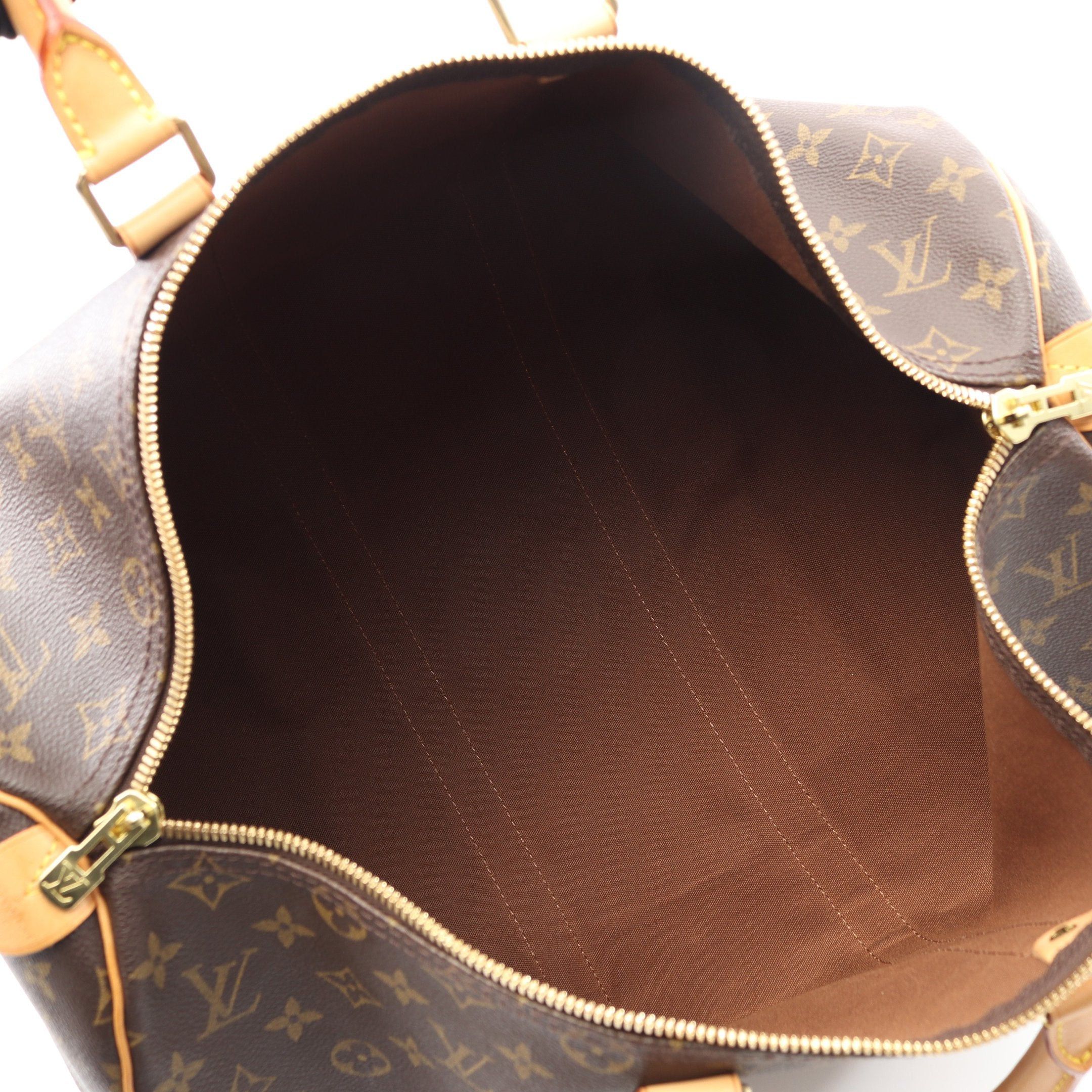 Louis Vuitton Louis Vuitton Keepall 45 Monogram Boston Bag Leather Brown Size ONE SIZE - 3 Thumbnail