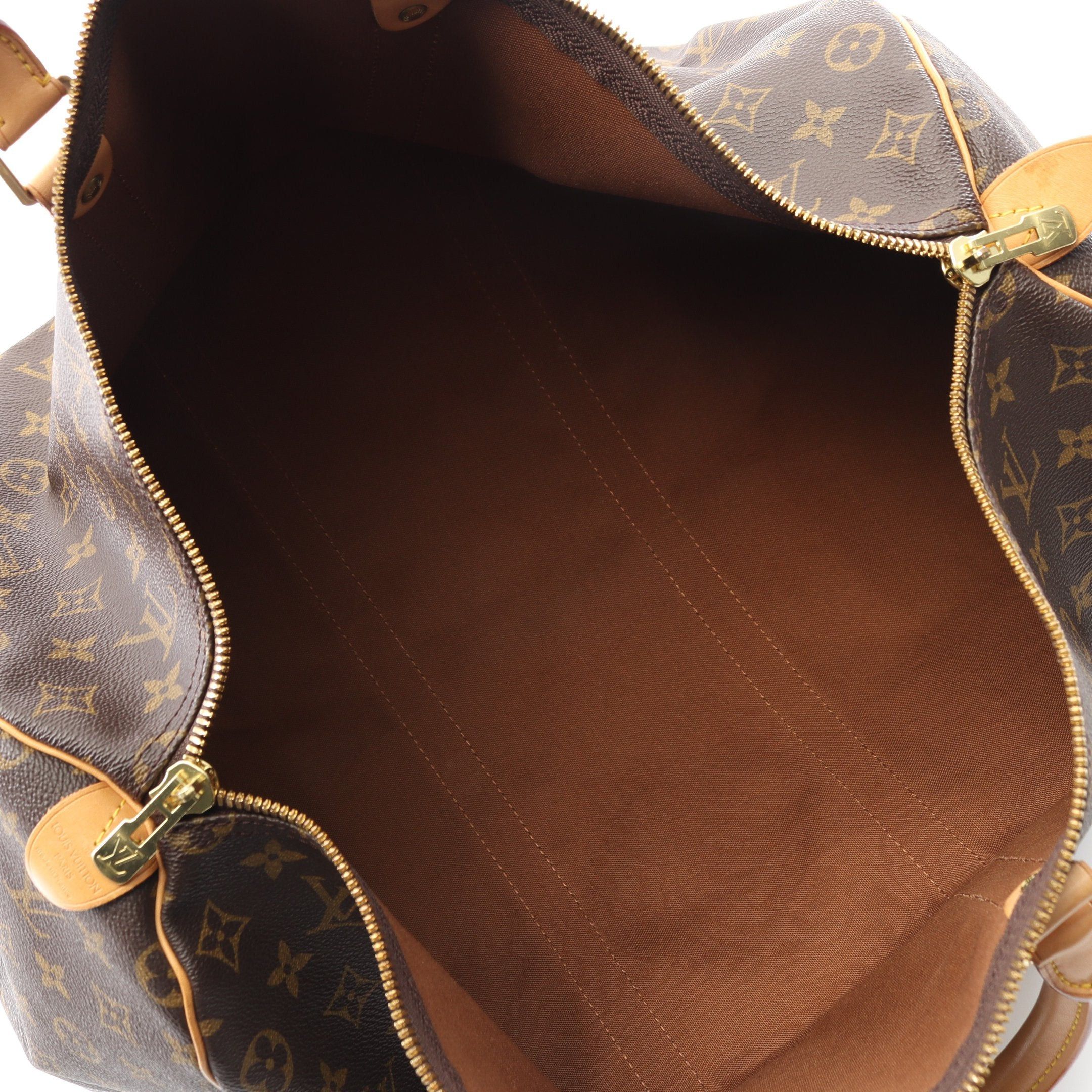 Louis Vuitton Louis Vuitton Keepall 50 Monogram Boston Bag Leather Brown Size ONE SIZE - 3 Thumbnail