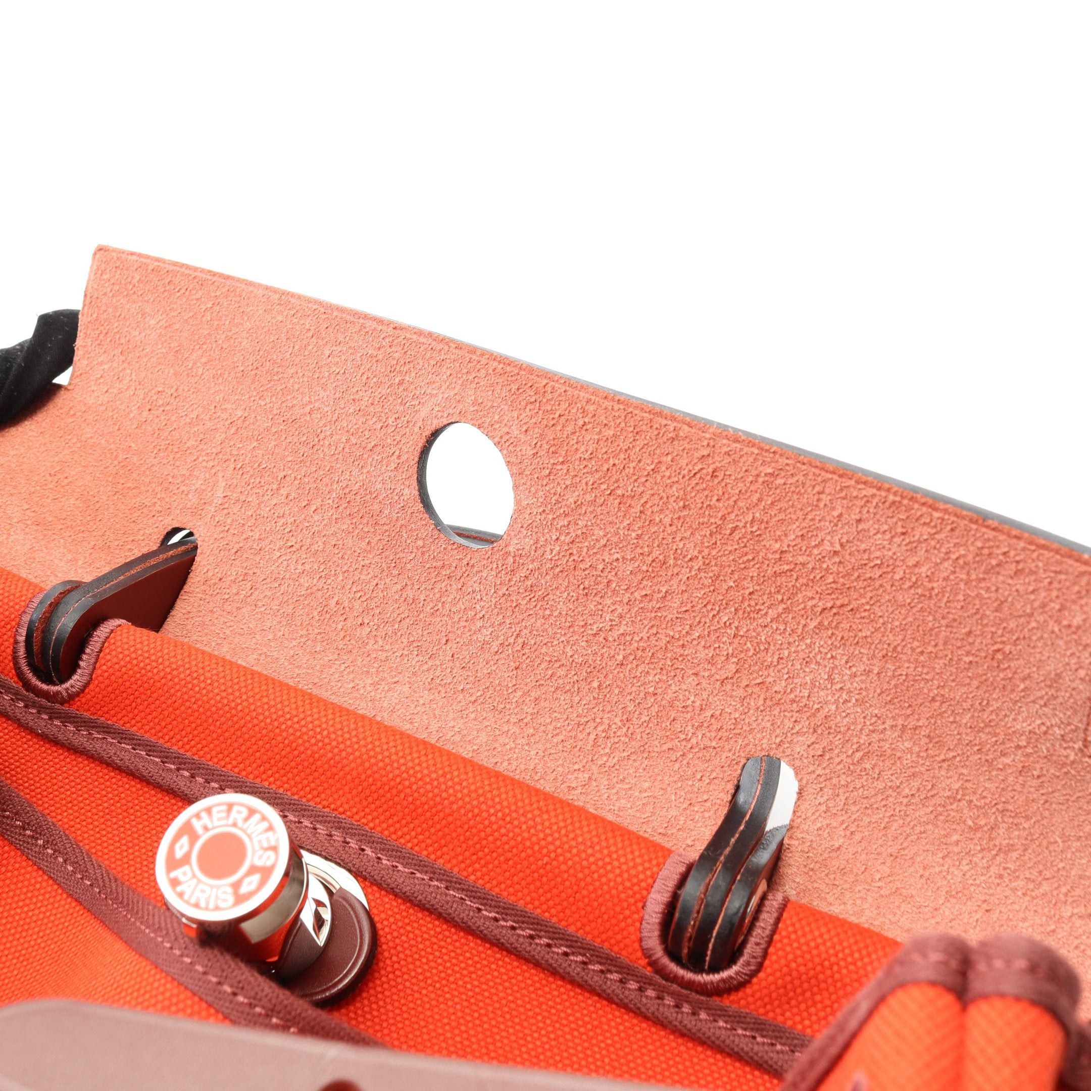 Hermes Hermes Herbag Zip Pm Rouge Piment Ash Handbag Toile Military Vache Hunter Orange Red Bordeaux Silver Hardware U Stamp Size ONE SIZE - 7 Thumbnail