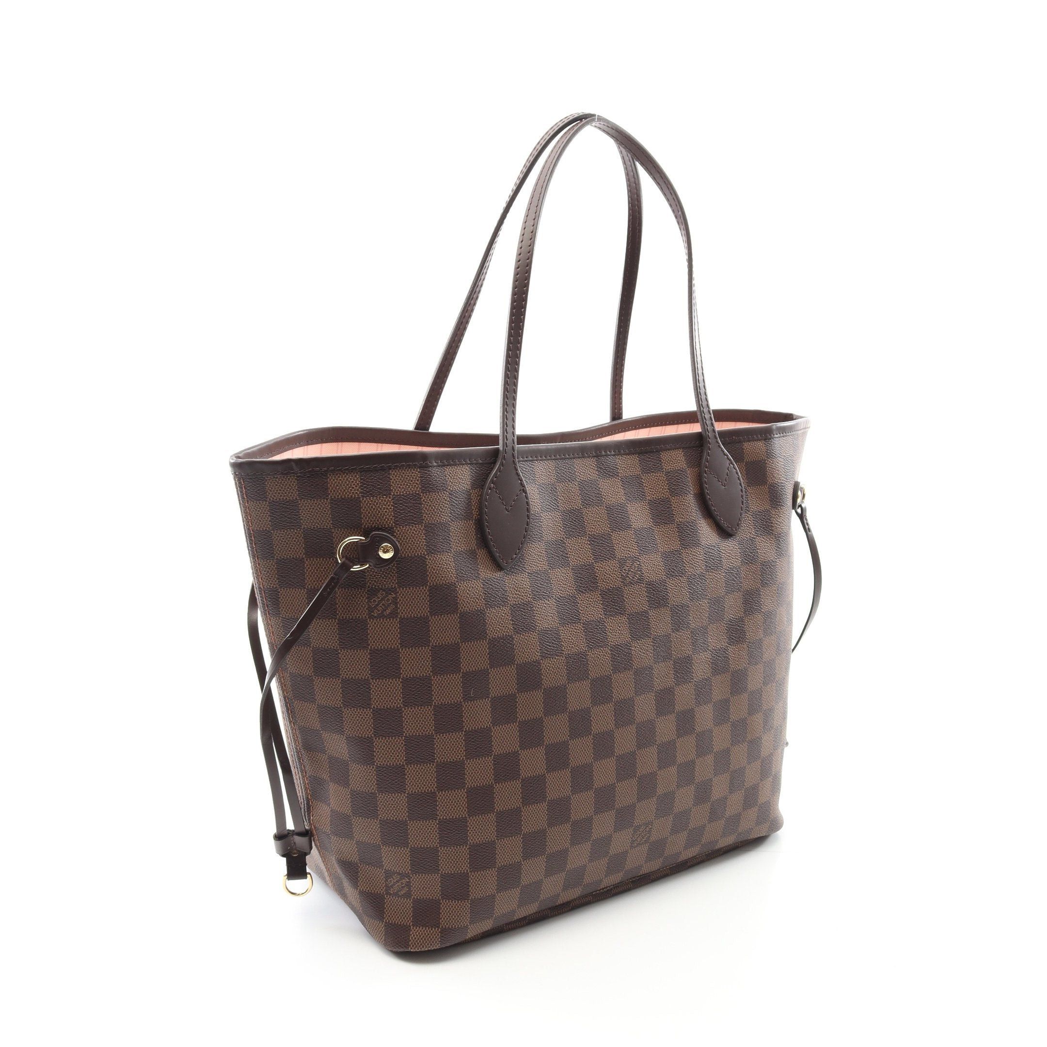 Louis Vuitton Louis Vuitton Neverfull Mm Damier Ebene Rose Ballerine Shoulder Bag Tote Leather Brown Size ONE SIZE - 2 Thumbnail