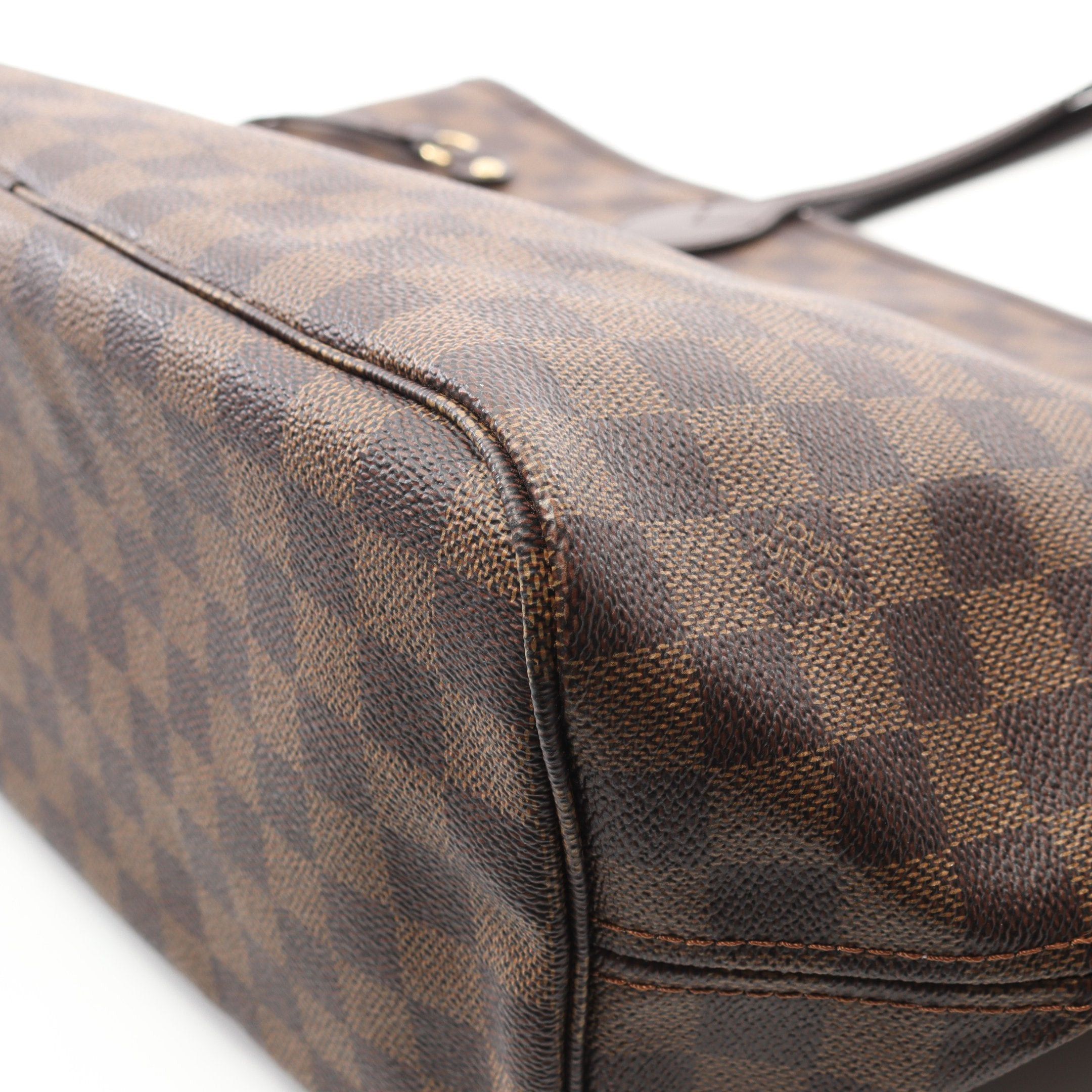 Louis Vuitton Louis Vuitton Neverfull Mm Damier Ebene Rose Ballerine Shoulder Bag Tote Leather Brown Size ONE SIZE - 6 Thumbnail