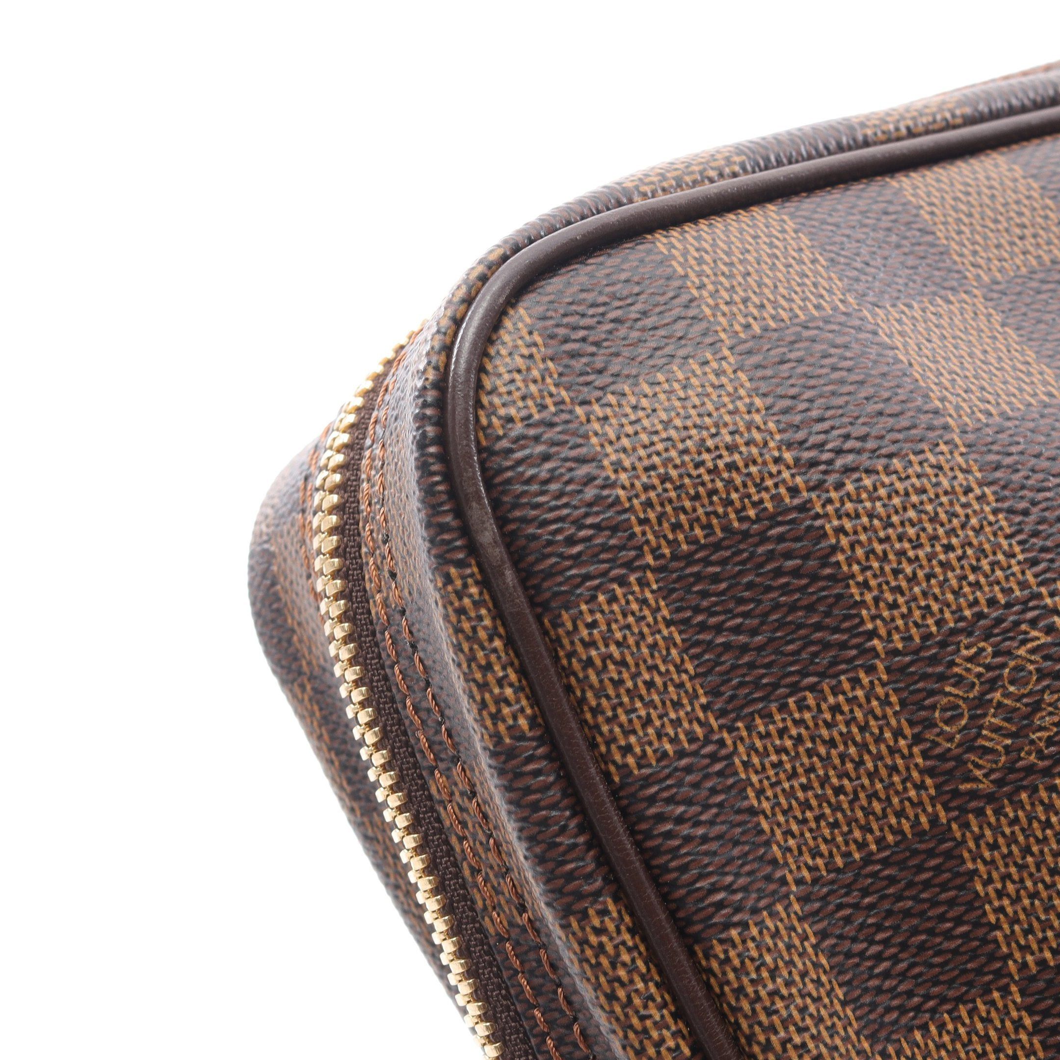 Louis Vuitton Louis Vuitton Porte Document Voyage Damier Ebene Business Bag Briefcase Leather Brown Size ONE SIZE - 6 Thumbnail