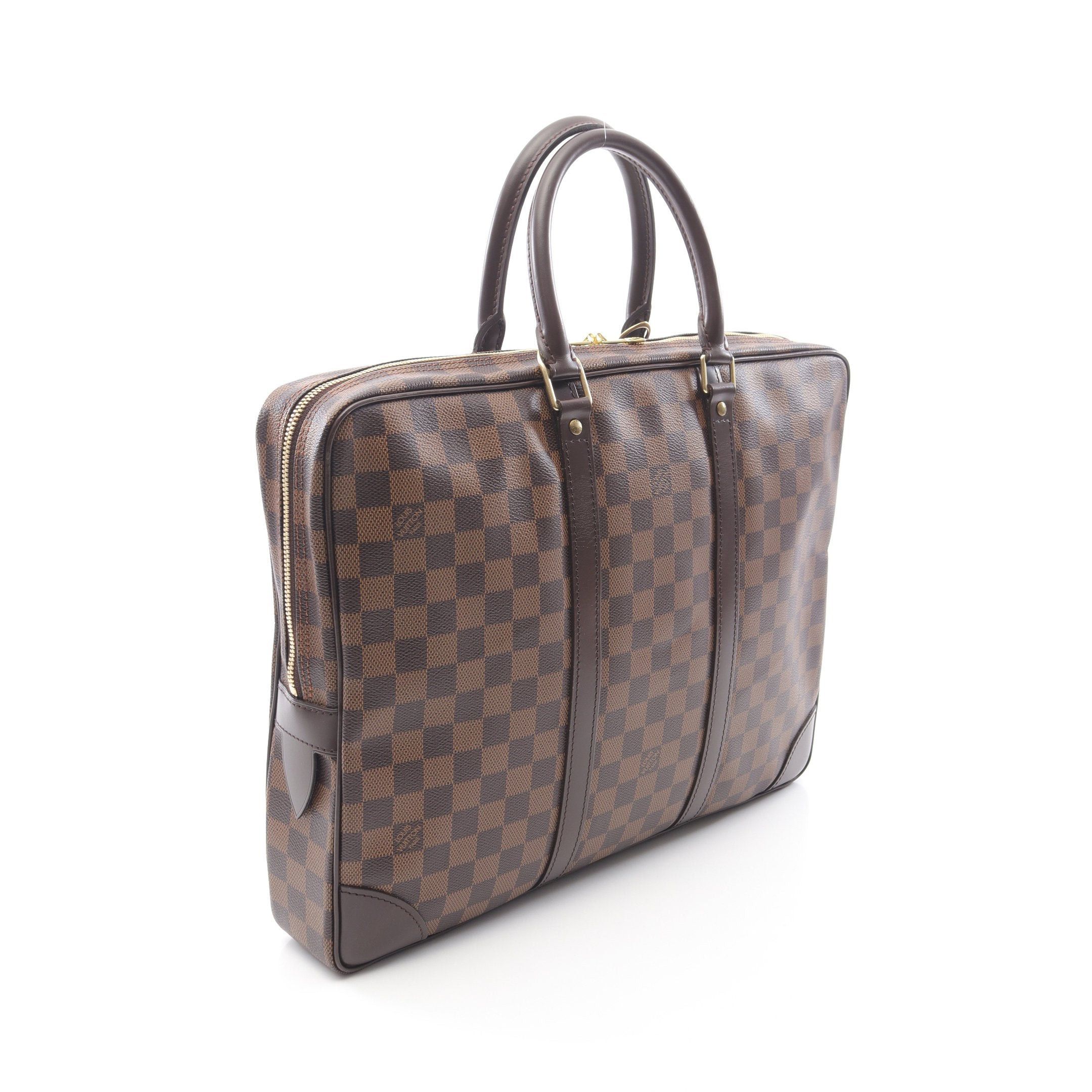 Louis Vuitton Louis Vuitton Porte Document Voyage Damier Ebene Business Bag Briefcase Leather Brown Size ONE SIZE - 2 Thumbnail