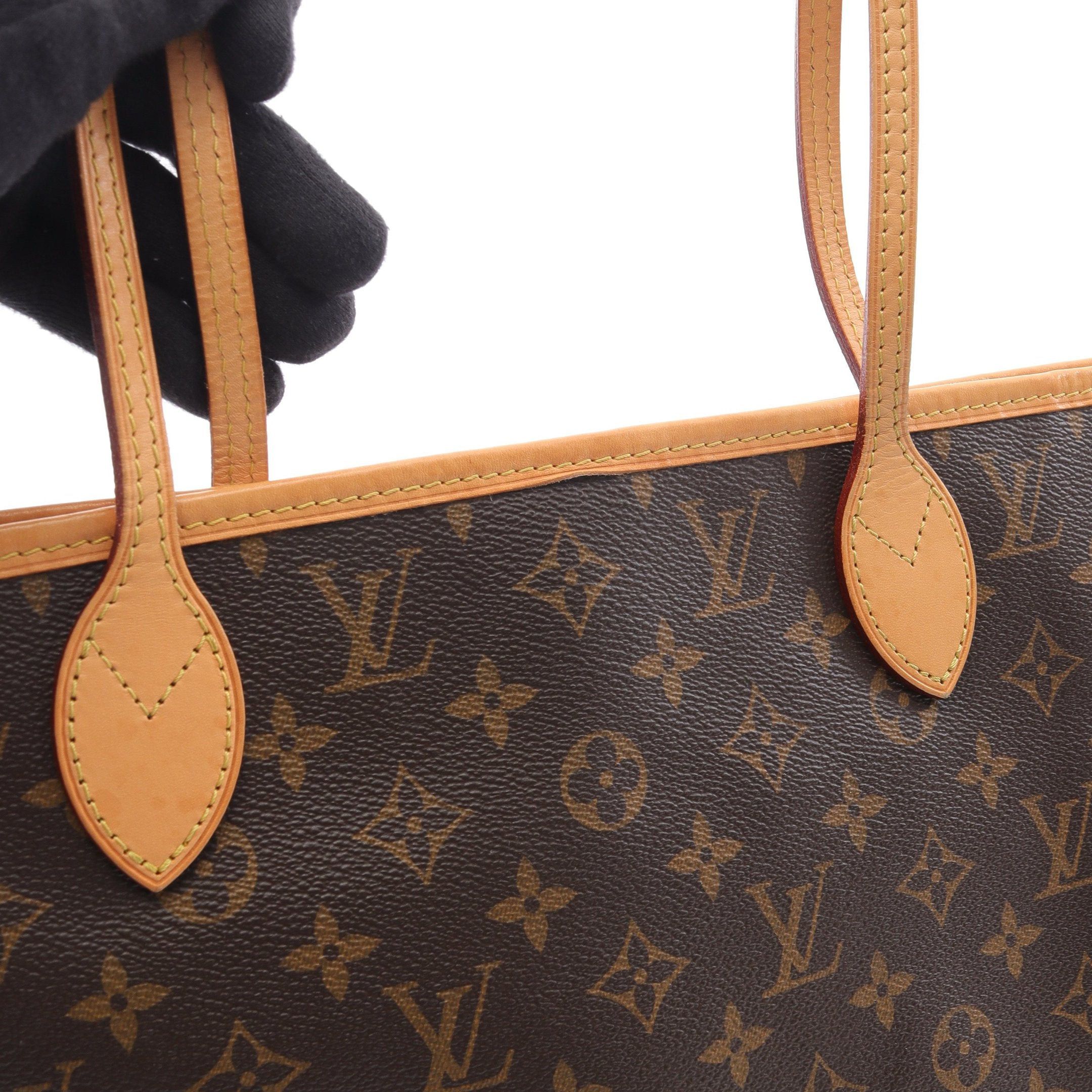 Louis Vuitton Louis Vuitton Neverfull Mm Monogram Shoulder Bag Tote Leather Brown Size ONE SIZE - 10 Thumbnail