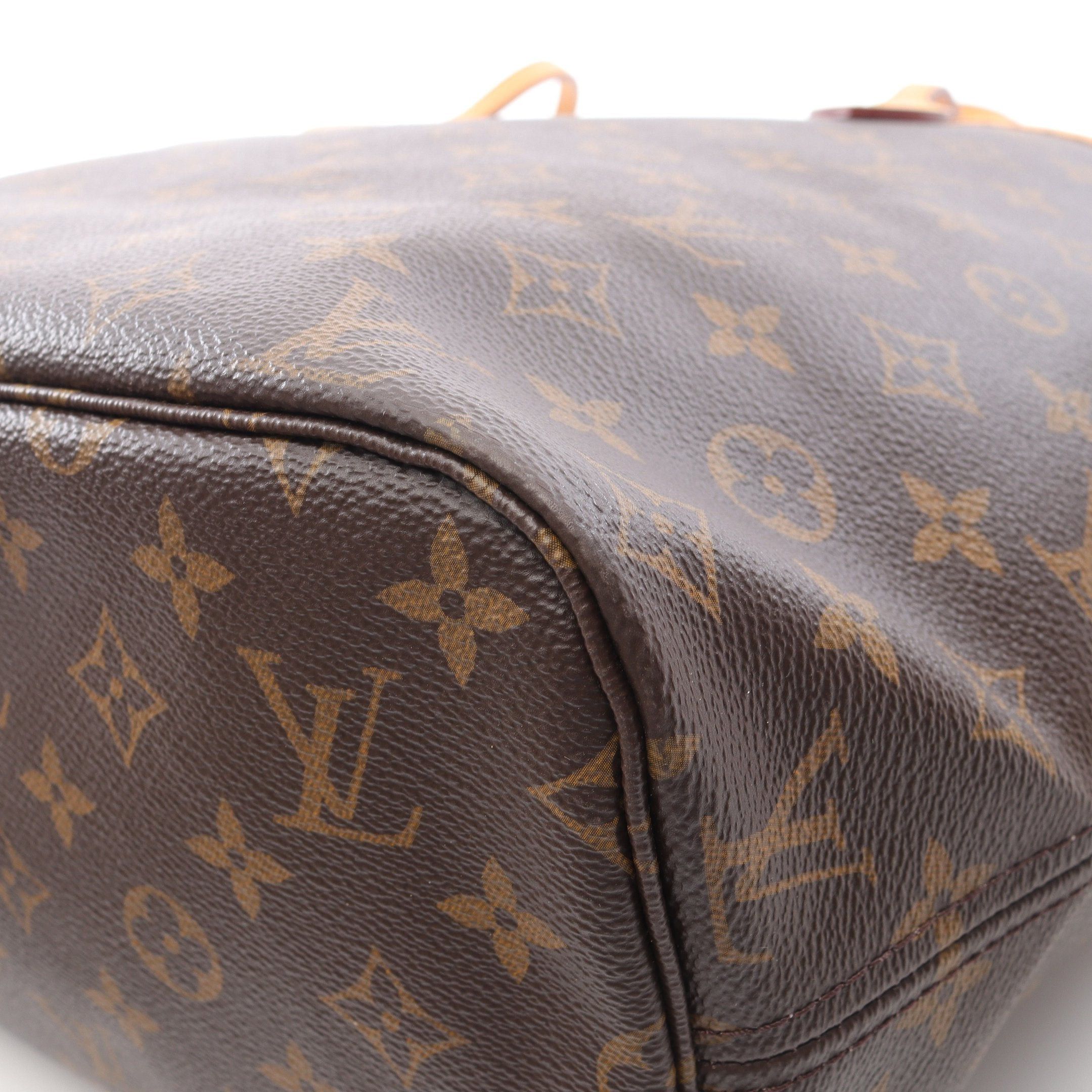 Louis Vuitton Louis Vuitton Neverfull Mm Monogram Shoulder Bag Tote Leather Brown Size ONE SIZE - 6 Thumbnail