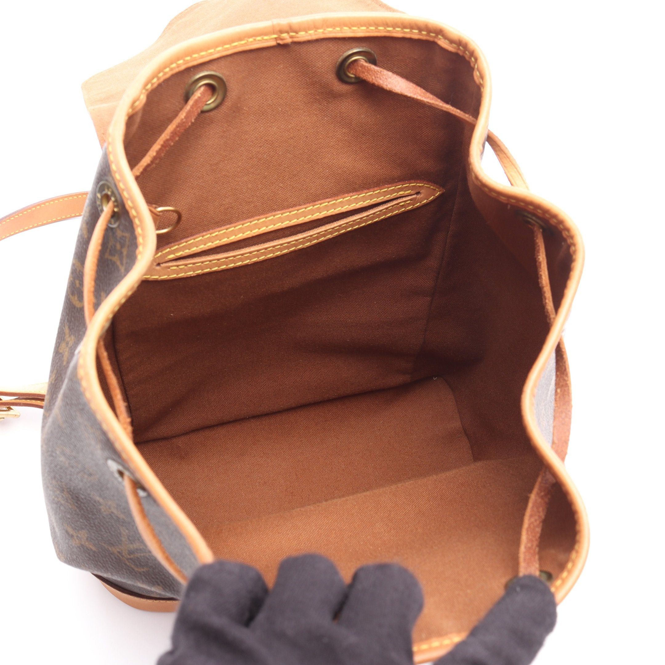 Louis Vuitton Louis Vuitton Montsouris Mm Monogram Backpack Rucksack Leather Brown Size ONE SIZE - 3 Thumbnail