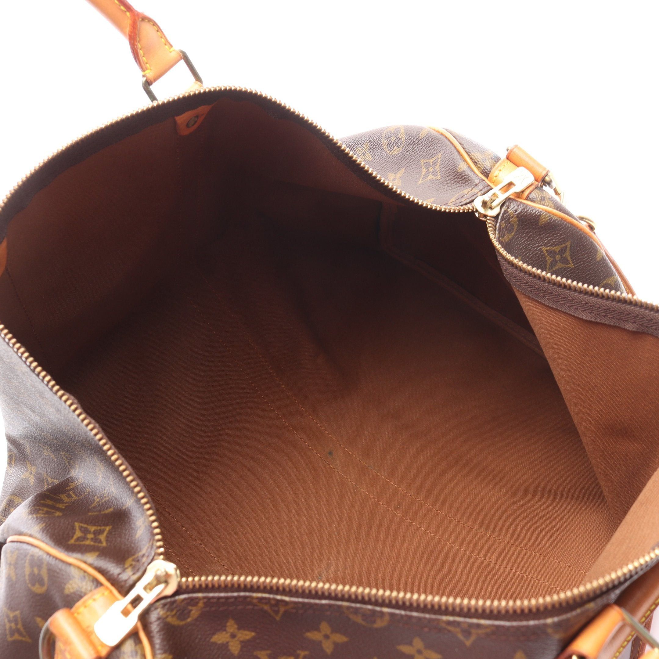 Louis Vuitton Louis Vuitton Keepall 50 Monogram Boston Bag Leather Brown Size ONE SIZE - 3 Thumbnail