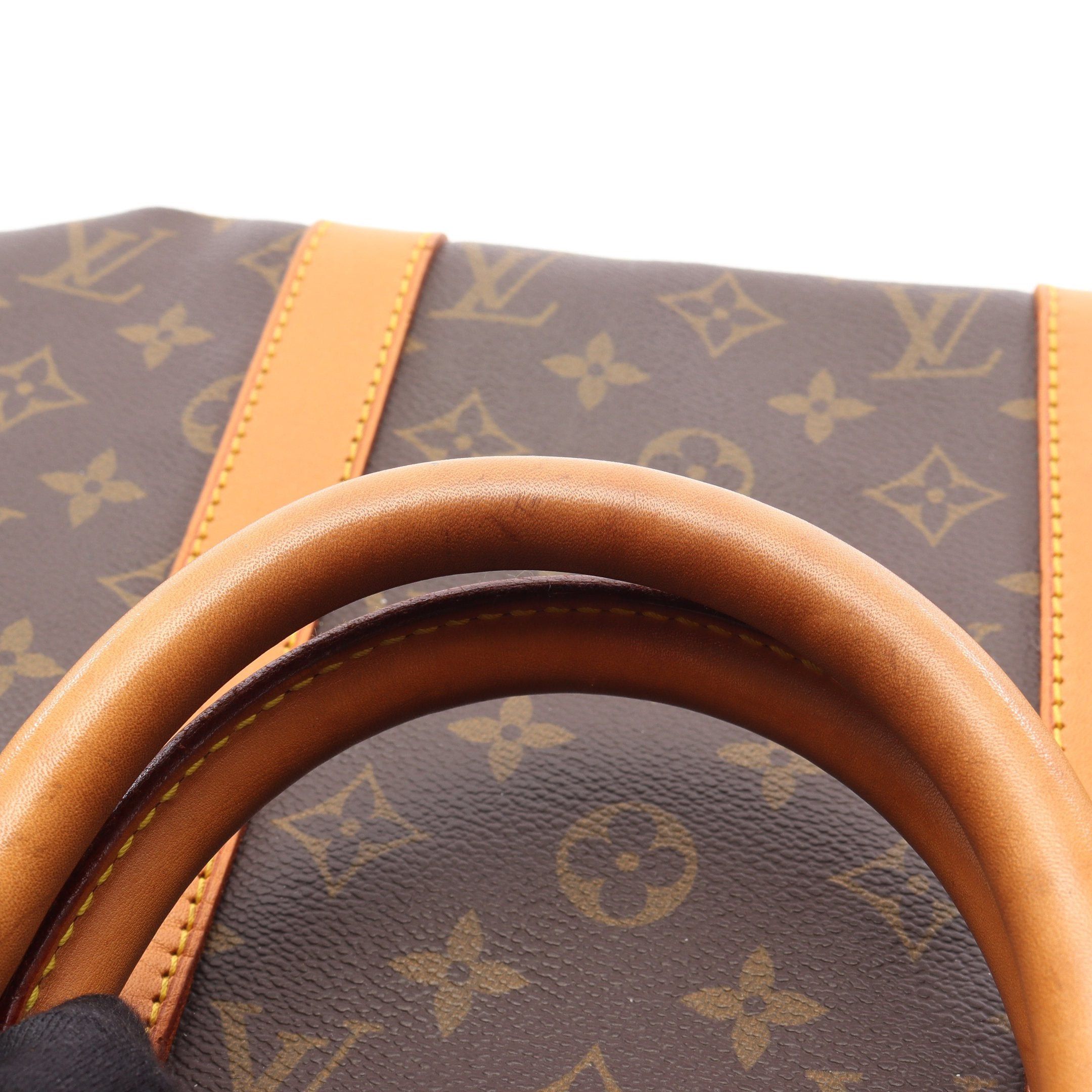 Louis Vuitton Louis Vuitton Keepall 50 Monogram Boston Bag Leather Brown Size ONE SIZE - 9 Thumbnail