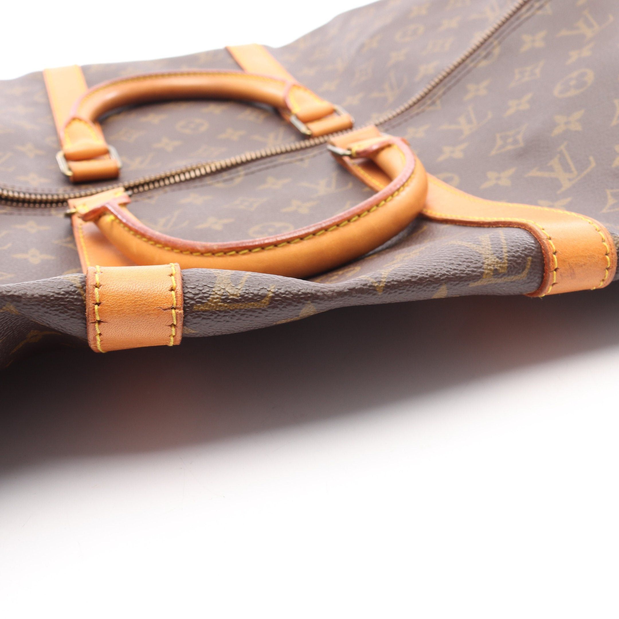 Louis Vuitton Louis Vuitton Keepall 50 Monogram Boston Bag Leather Brown Size ONE SIZE - 7 Thumbnail