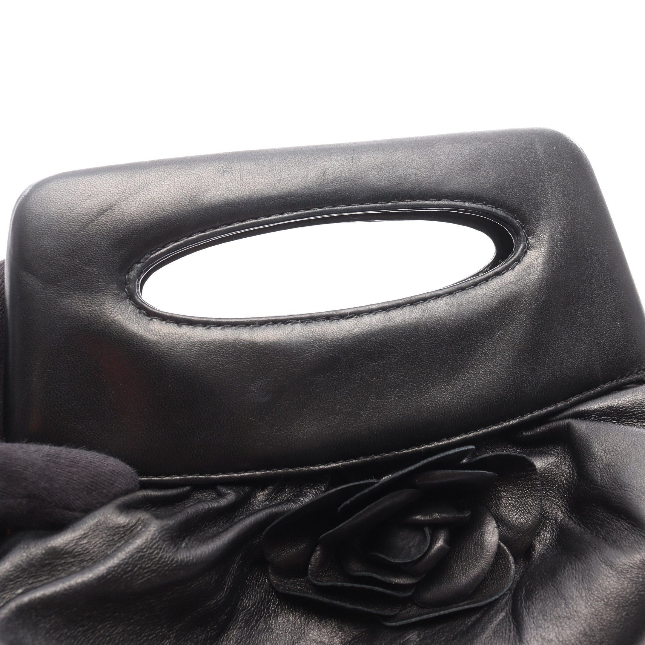 Chanel Chanel Camellia Handbag Lambskin Black Silver Hardware Size ONE SIZE - 8 Thumbnail