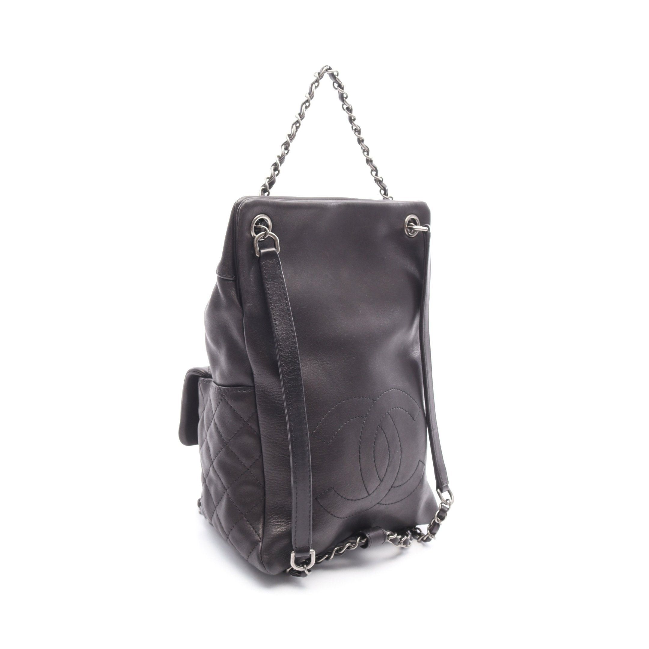 Chanel Chanel Matelasse Rucksack Lambskin Black Silver Hardware Size ONE SIZE - 2 Thumbnail