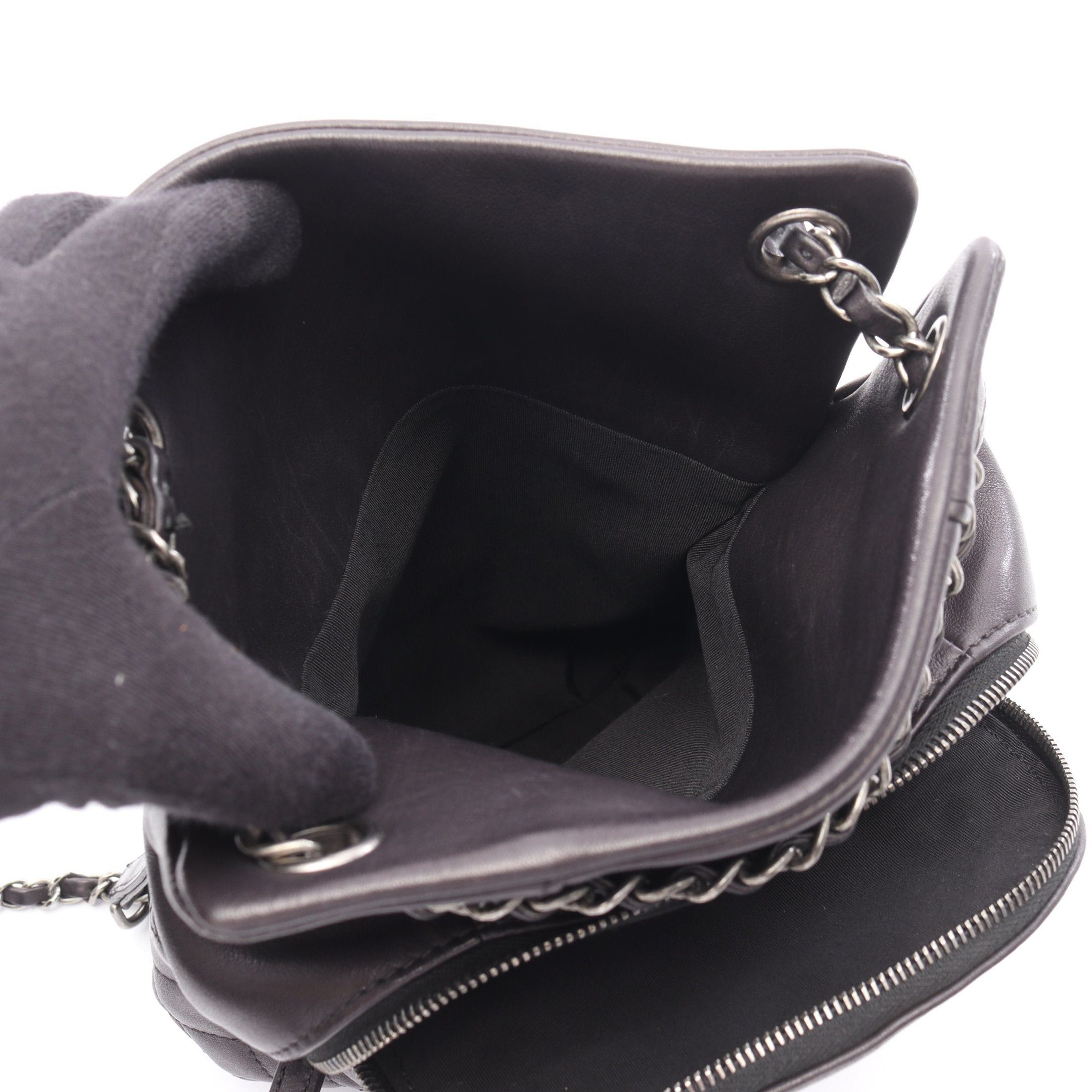 Chanel Chanel Matelasse Rucksack Lambskin Black Silver Hardware Size ONE SIZE - 3 Thumbnail
