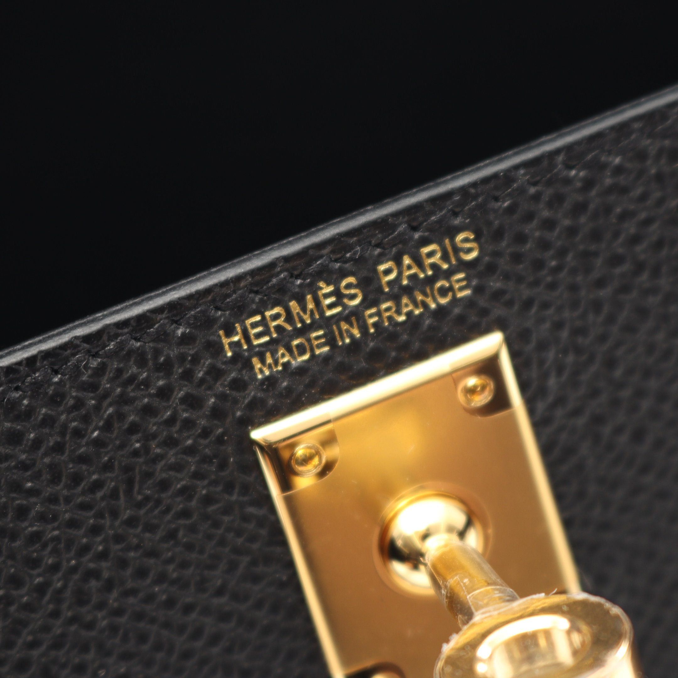 Hermes Hermes Mini Kelly 2 Handbag Veau Epsom Black Gold Hardware Outside Sewing Double Engraved Size ONE SIZE - 4 Thumbnail