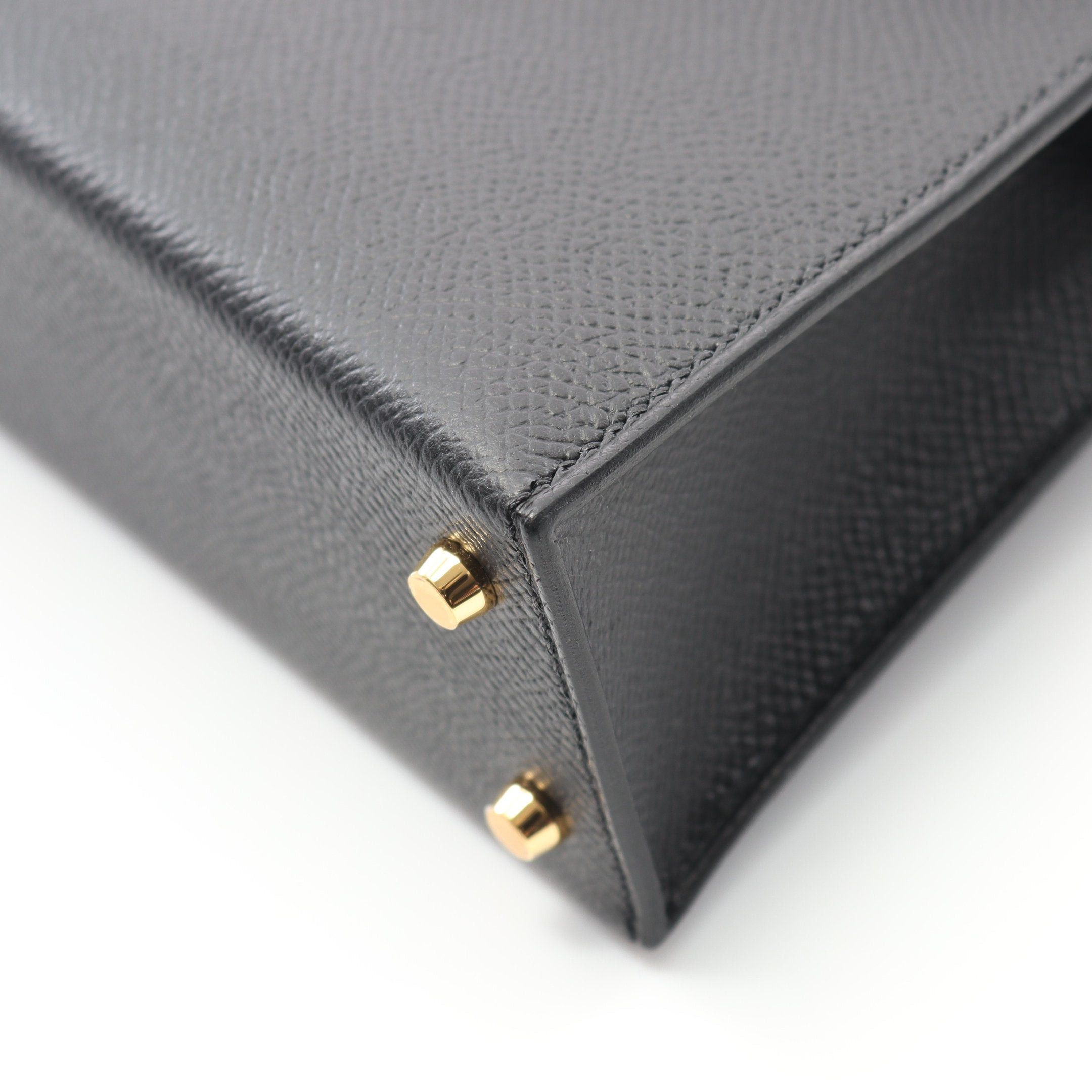 Hermes Hermes Mini Kelly 2 Handbag Veau Epsom Black Gold Hardware Outside Sewing Double Engraved Size ONE SIZE - 7 Thumbnail