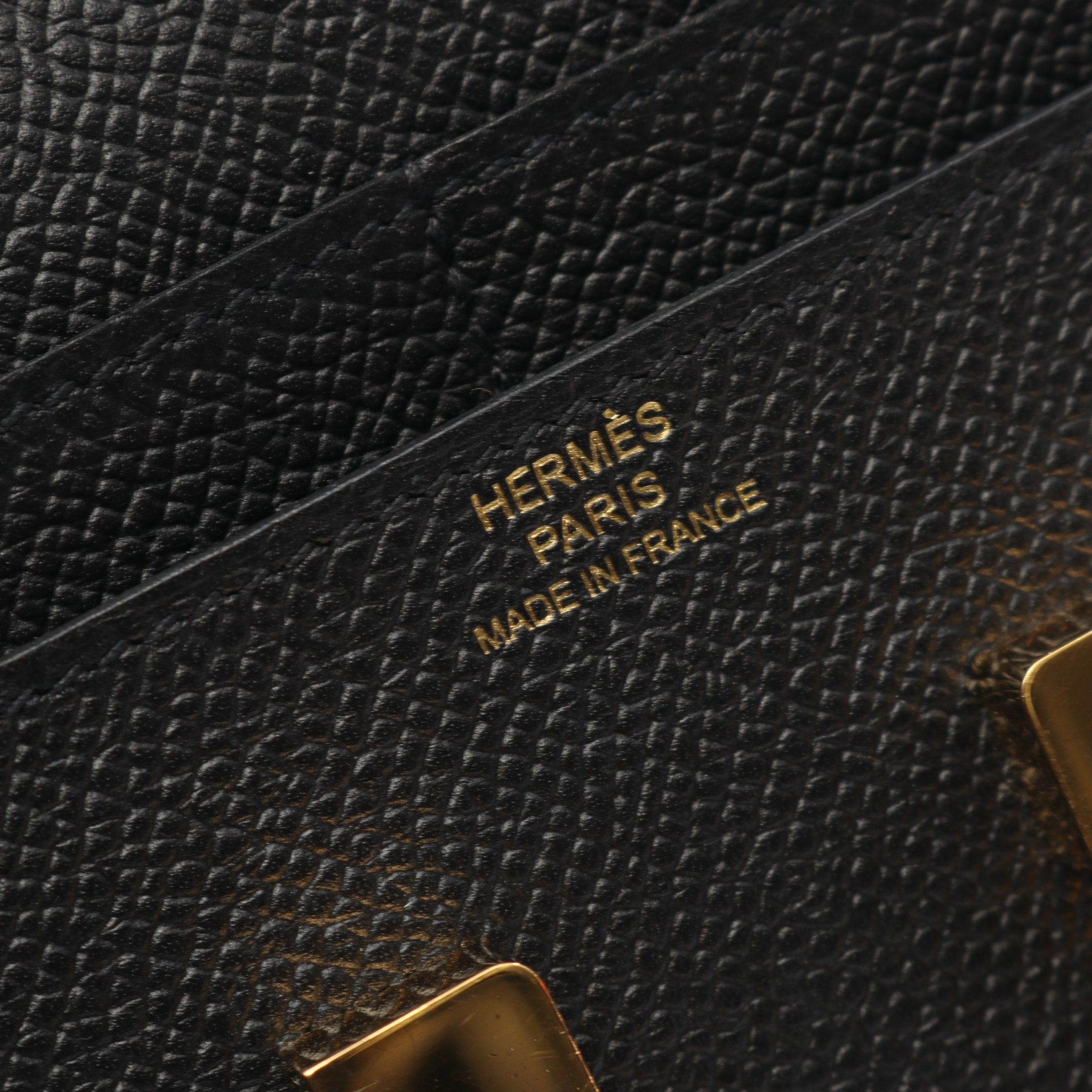 Hermes Hermes Constance Compact Bi-Fold Wallet Veau Epsom Black Gold Hardware D Stamp Size ONE SIZE - 4 Thumbnail