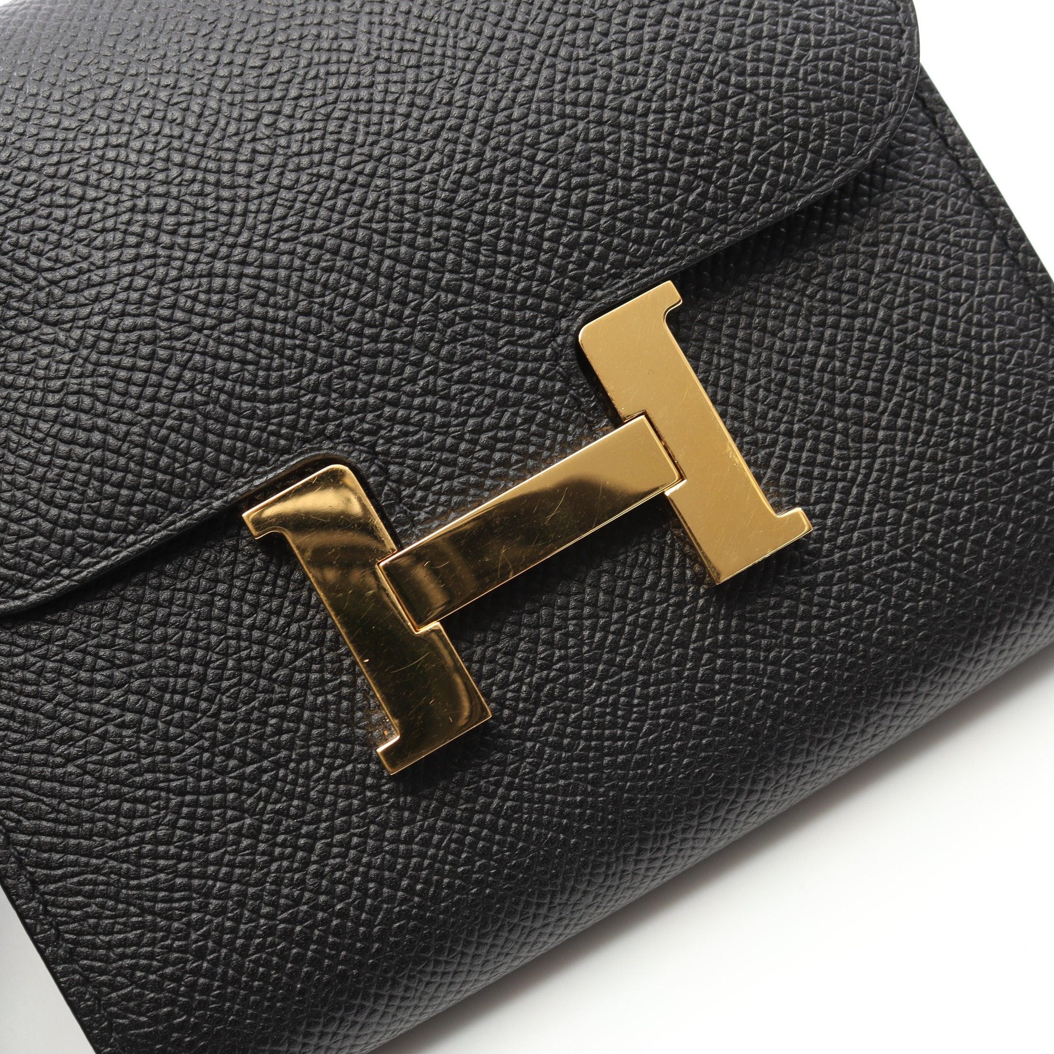 Hermes Hermes Constance Compact Bi-Fold Wallet Veau Epsom Black Gold Hardware D Stamp Size ONE SIZE - 7 Thumbnail