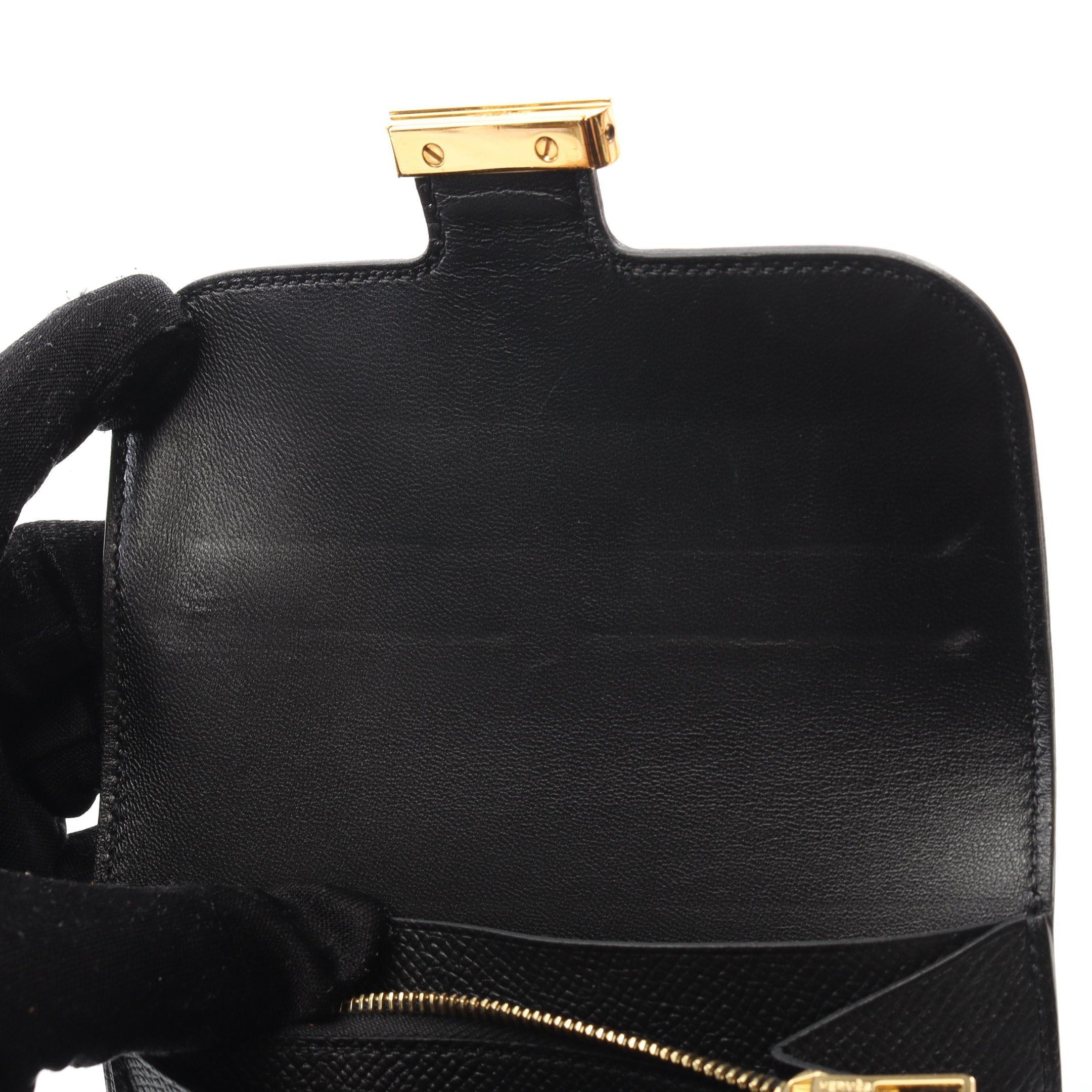 Hermes Hermes Constance Compact Bi-Fold Wallet Veau Epsom Black Gold Hardware D Stamp Size ONE SIZE - 6 Thumbnail
