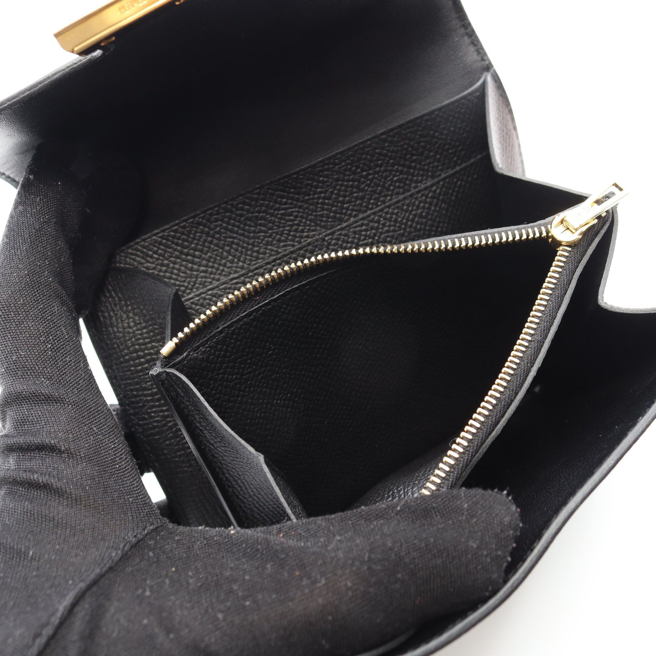 Hermes Hermes Constance Compact Bi-Fold Wallet Veau Epsom Black Gold Hardware D Stamp Size ONE SIZE - 11 Thumbnail