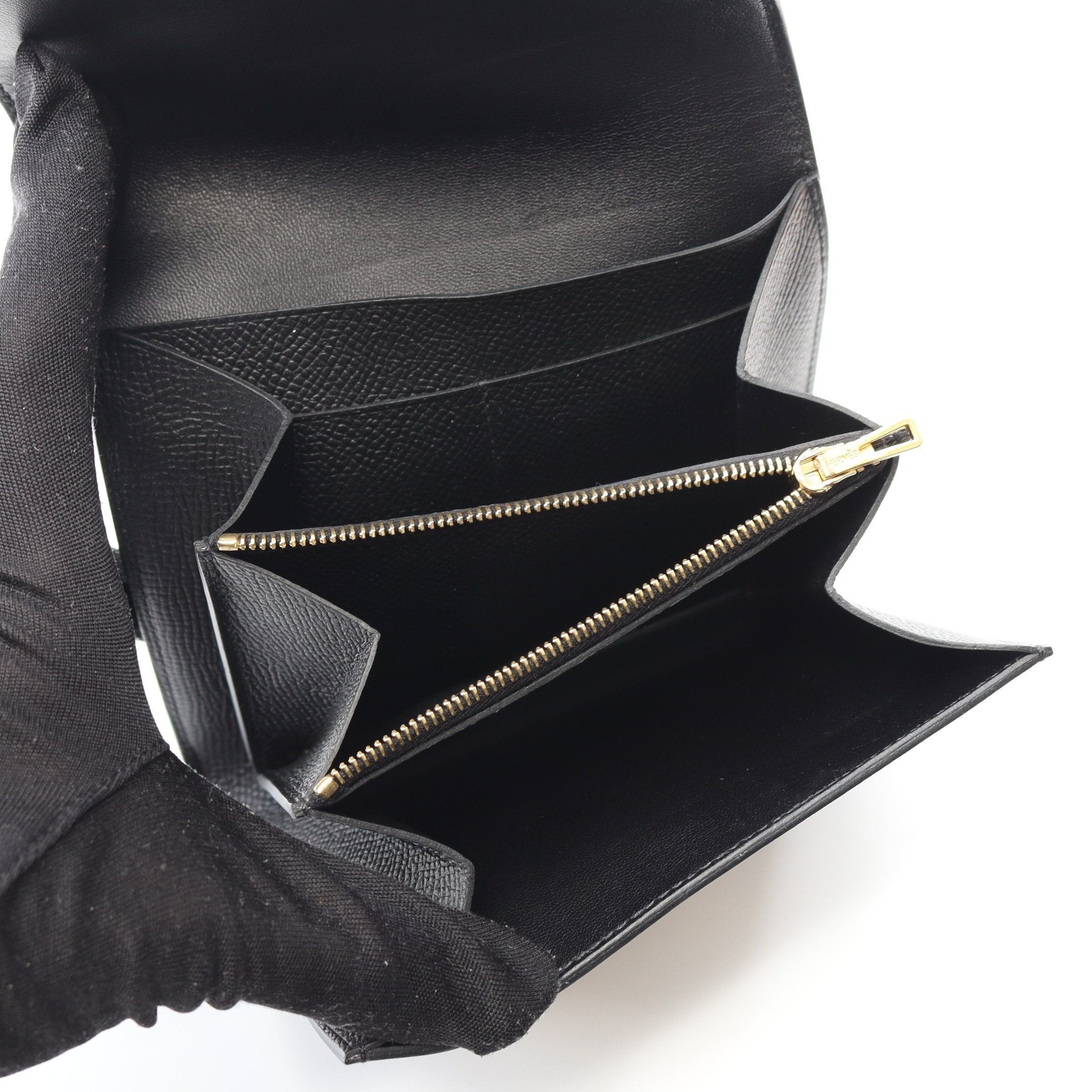 Hermes Hermes Constance Compact Bi-Fold Wallet Veau Epsom Black Gold Hardware D Stamp Size ONE SIZE - 3 Thumbnail