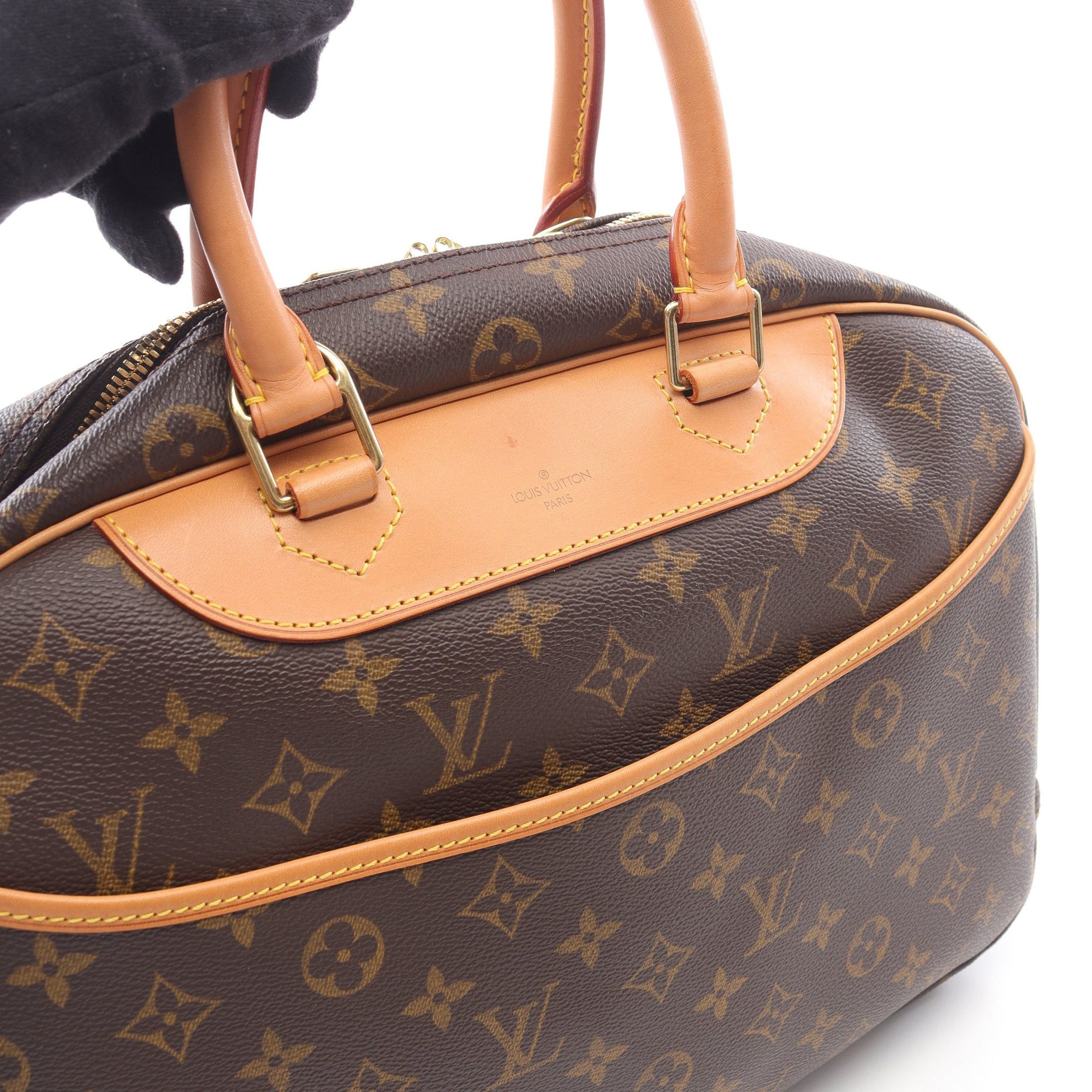 Louis Vuitton Louis Vuitton Deauville Bowling Vanity Monogram Handbag Leather Brown Size ONE SIZE - 10 Thumbnail