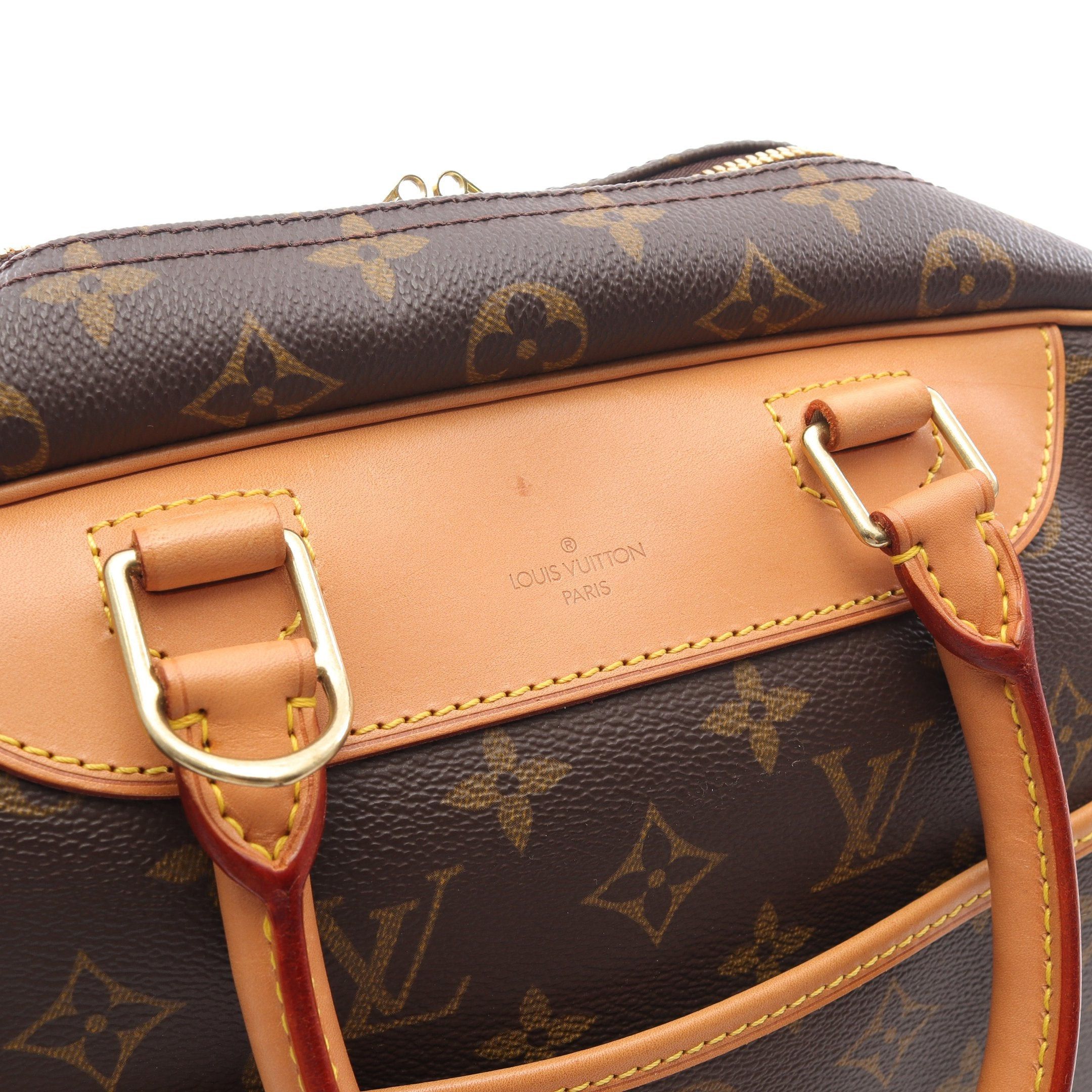 Louis Vuitton Louis Vuitton Deauville Bowling Vanity Monogram Handbag Leather Brown Size ONE SIZE - 9 Thumbnail