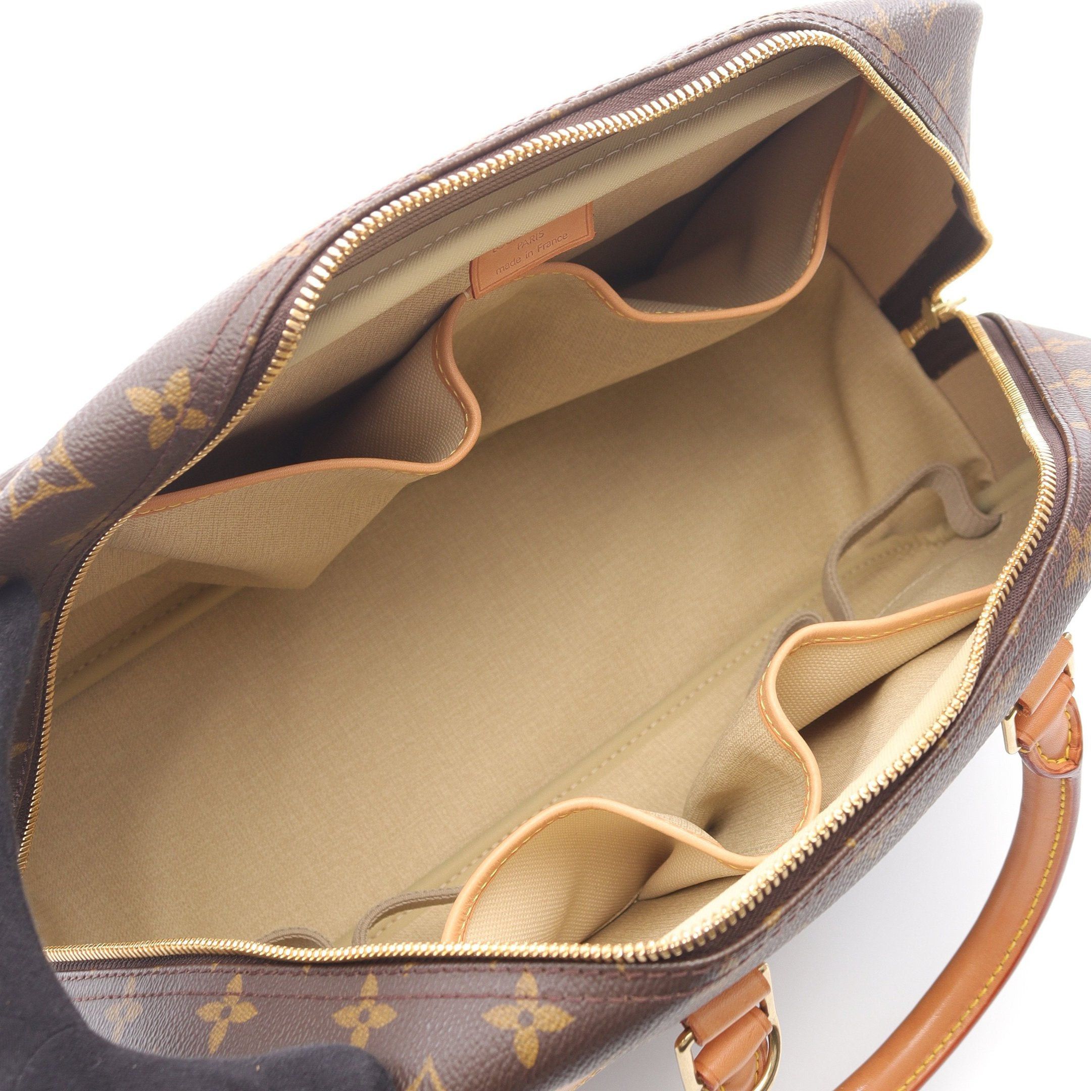 Louis Vuitton Louis Vuitton Deauville Bowling Vanity Monogram Handbag Leather Brown Size ONE SIZE - 3 Thumbnail
