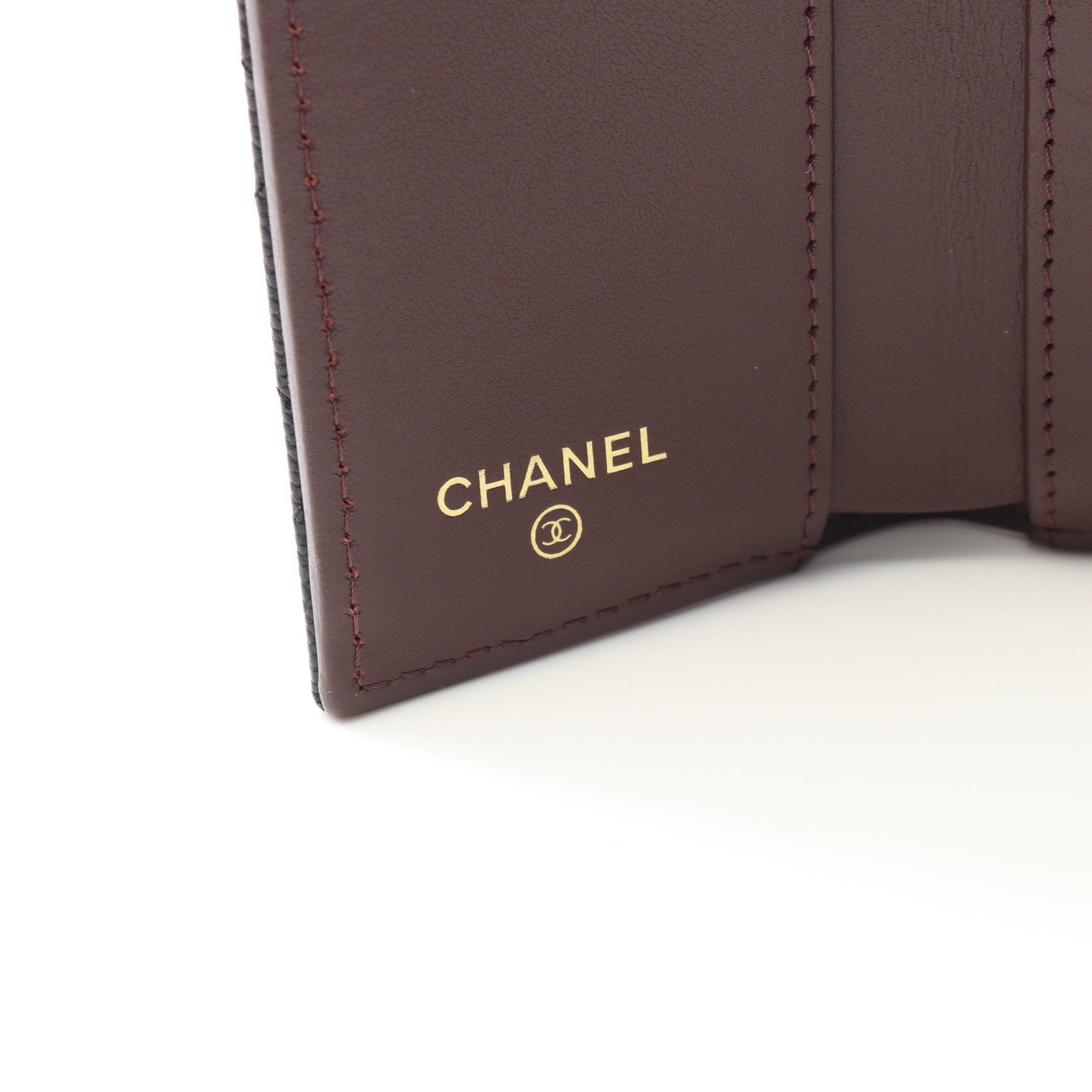 Chanel Chanel Classic Small Flap Wallet Matelasse Trifold Compact Caviar Skin Black Gold Hardware Size ONE SIZE - 4 Thumbnail