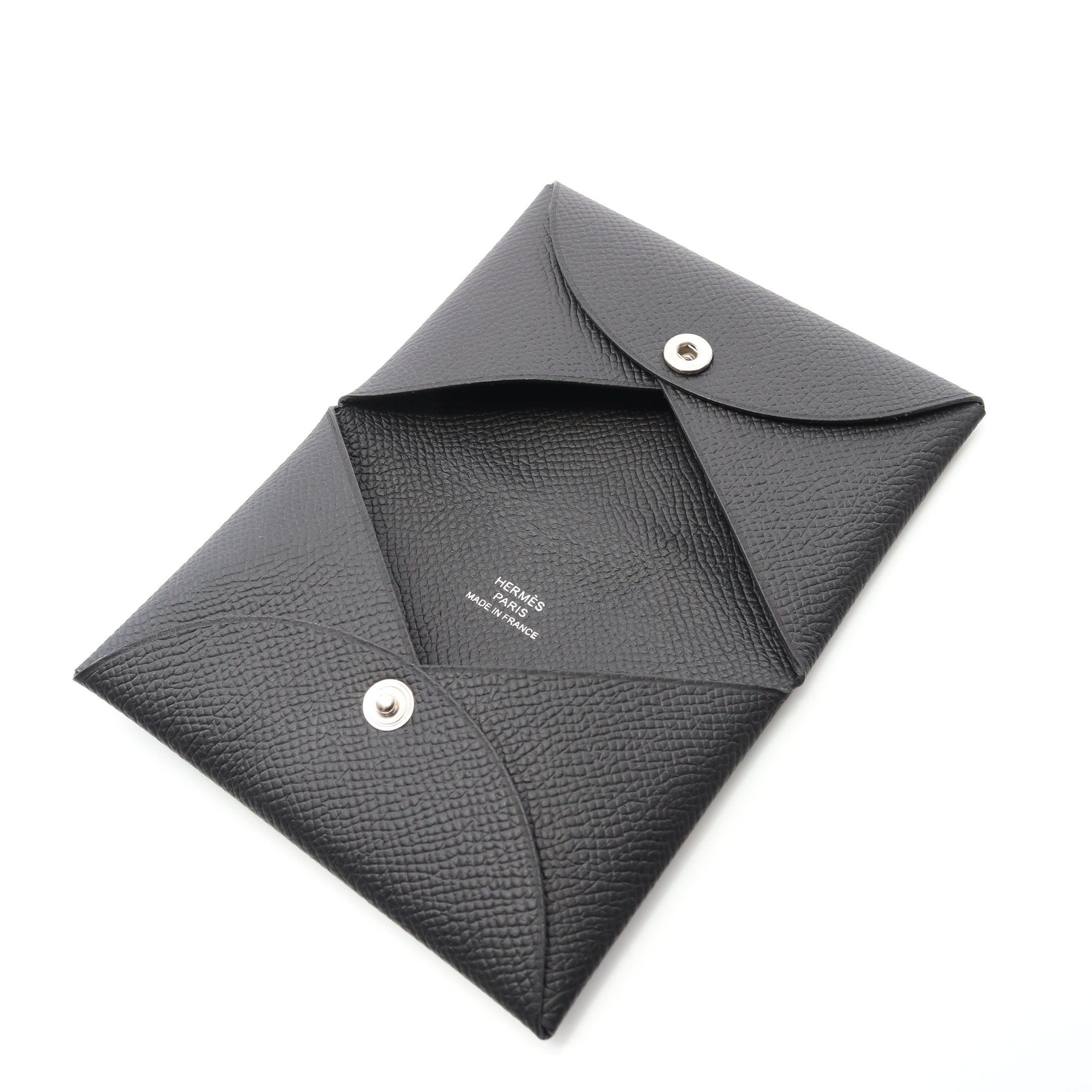 Hermes Hermes Calvi Coin Purse Veau Epsom Black Silver Hardware B Stamp Size ONE SIZE - 7 Thumbnail