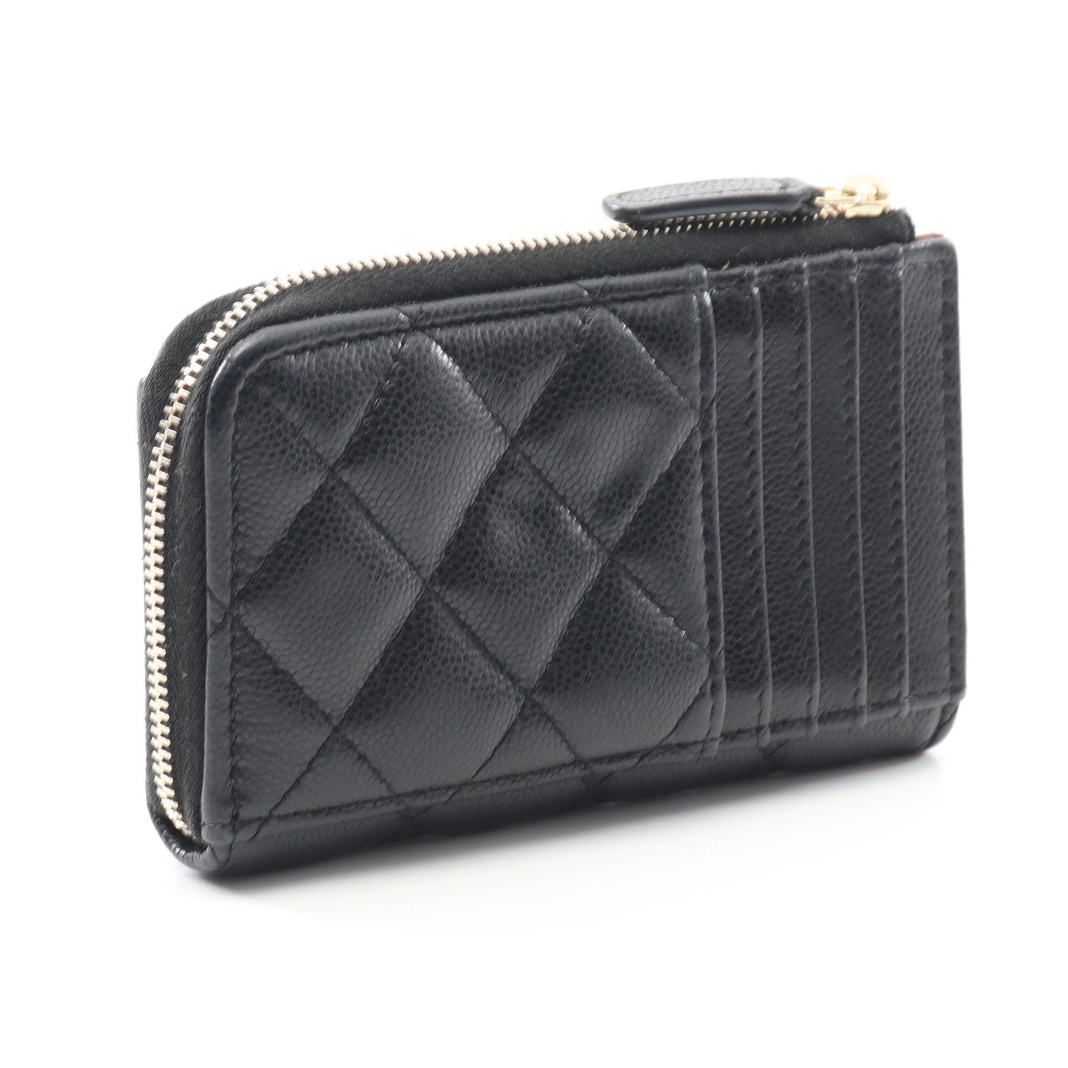 Chanel Chanel Matelasse Card Case Coin Purse Caviar Skin Black Gold Hardware Size ONE SIZE - 2 Thumbnail