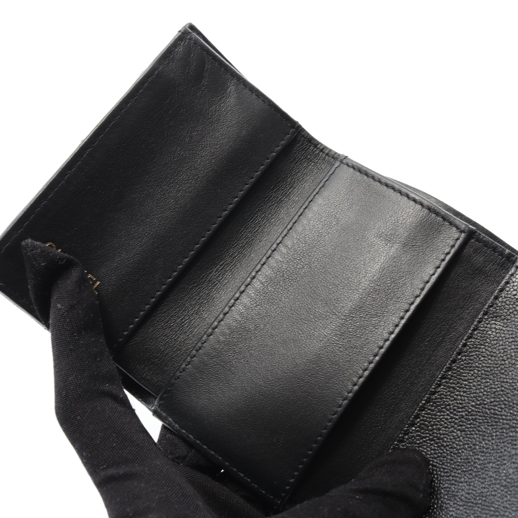 Chanel Chanel Matelasse Small Flap Wallet Trifold Caviar Skin Black Gold Hardware Size ONE SIZE - 10 Thumbnail