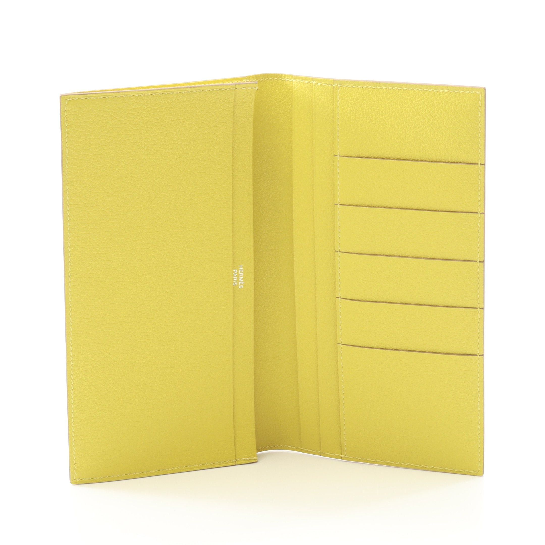 Hermes Hermes Mc2 Fleming Soufflé Bi-Fold Long Wallet Evercolor Yellow B Stamp Size ONE SIZE - 3 Thumbnail
