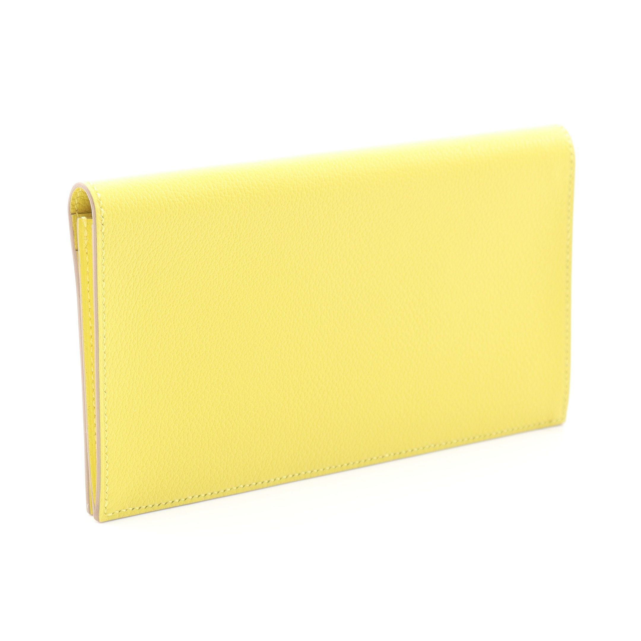 Hermes Hermes Mc2 Fleming Soufflé Bi-Fold Long Wallet Evercolor Yellow B Stamp Size ONE SIZE - 2 Thumbnail