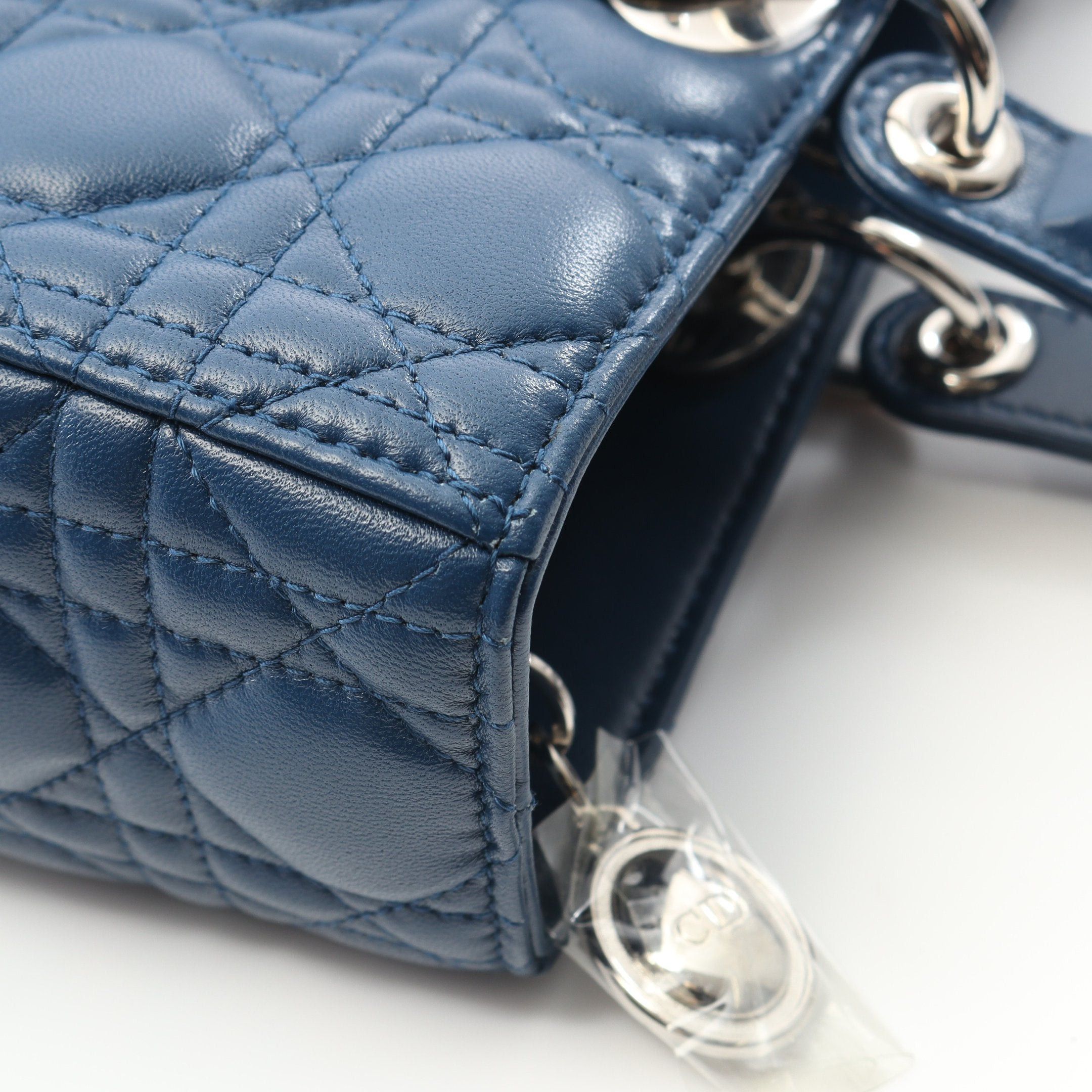 Dior Dior Lady Dior Large Canage Handbag Leather Blue Size ONE SIZE - 6 Thumbnail