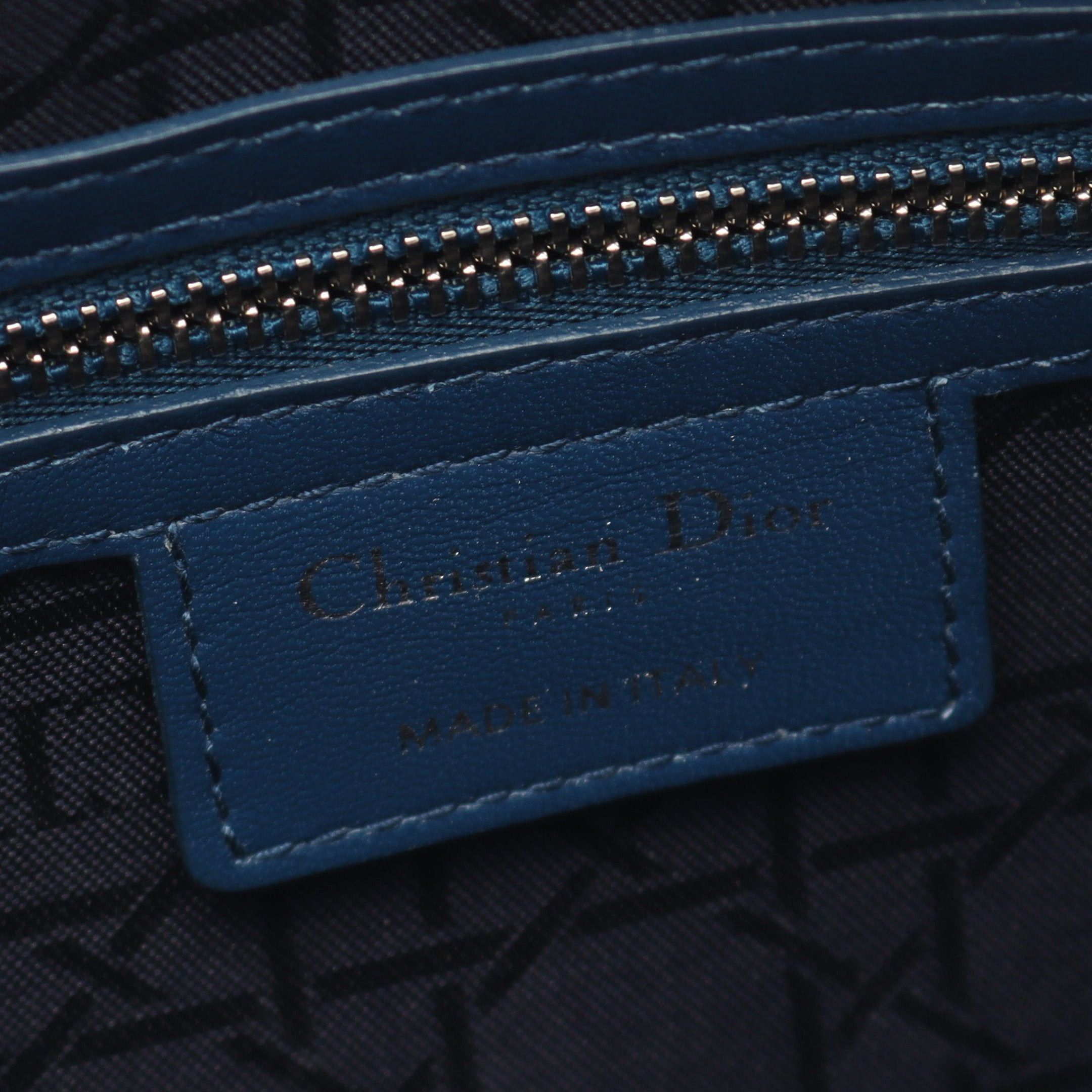 Dior Dior Lady Dior Large Canage Handbag Leather Blue Size ONE SIZE - 4 Thumbnail