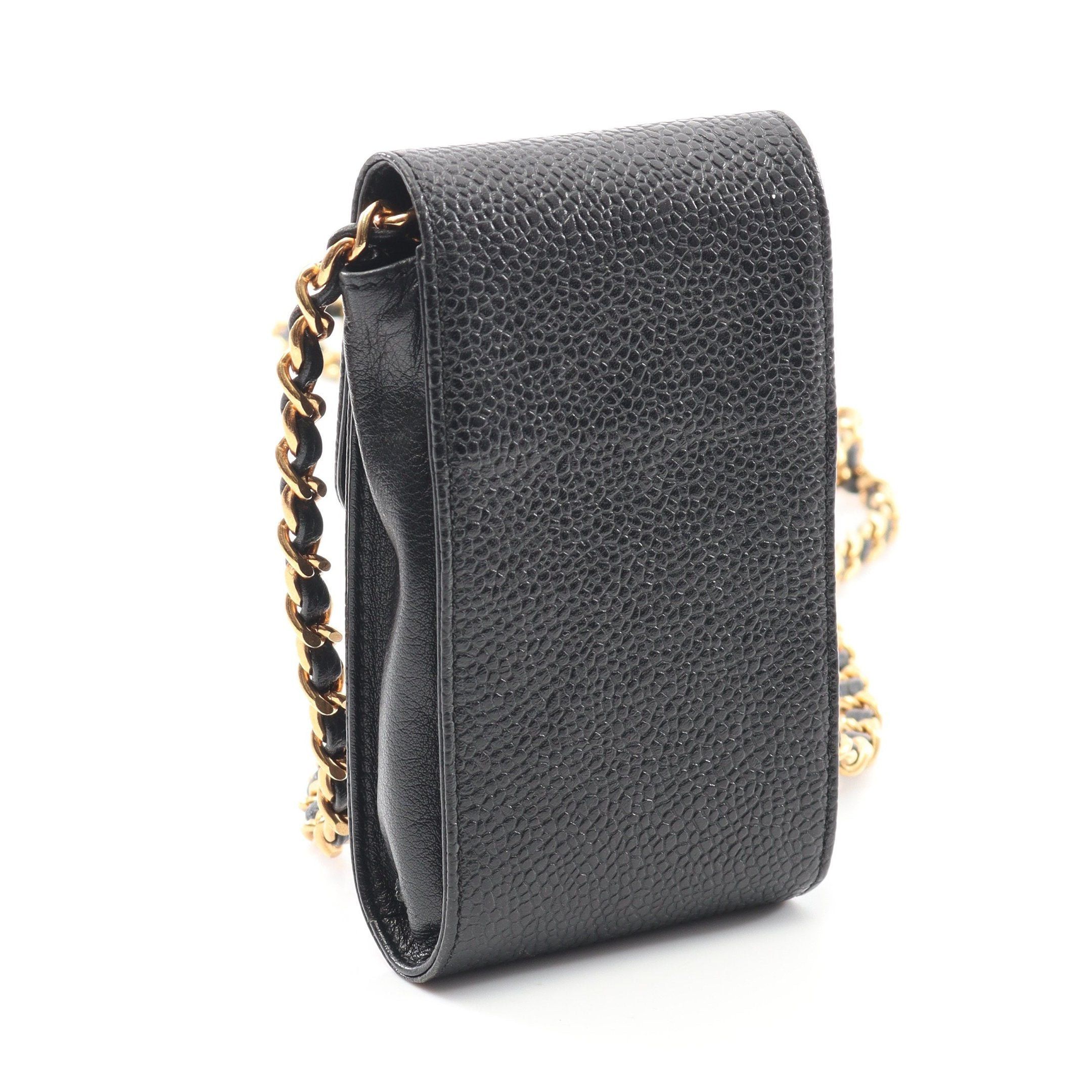 Chanel Chanel Coco Mark Cigarette Case Caviar Skin Black Gold Hardware With Key Ring Size ONE SIZE - 2 Thumbnail
