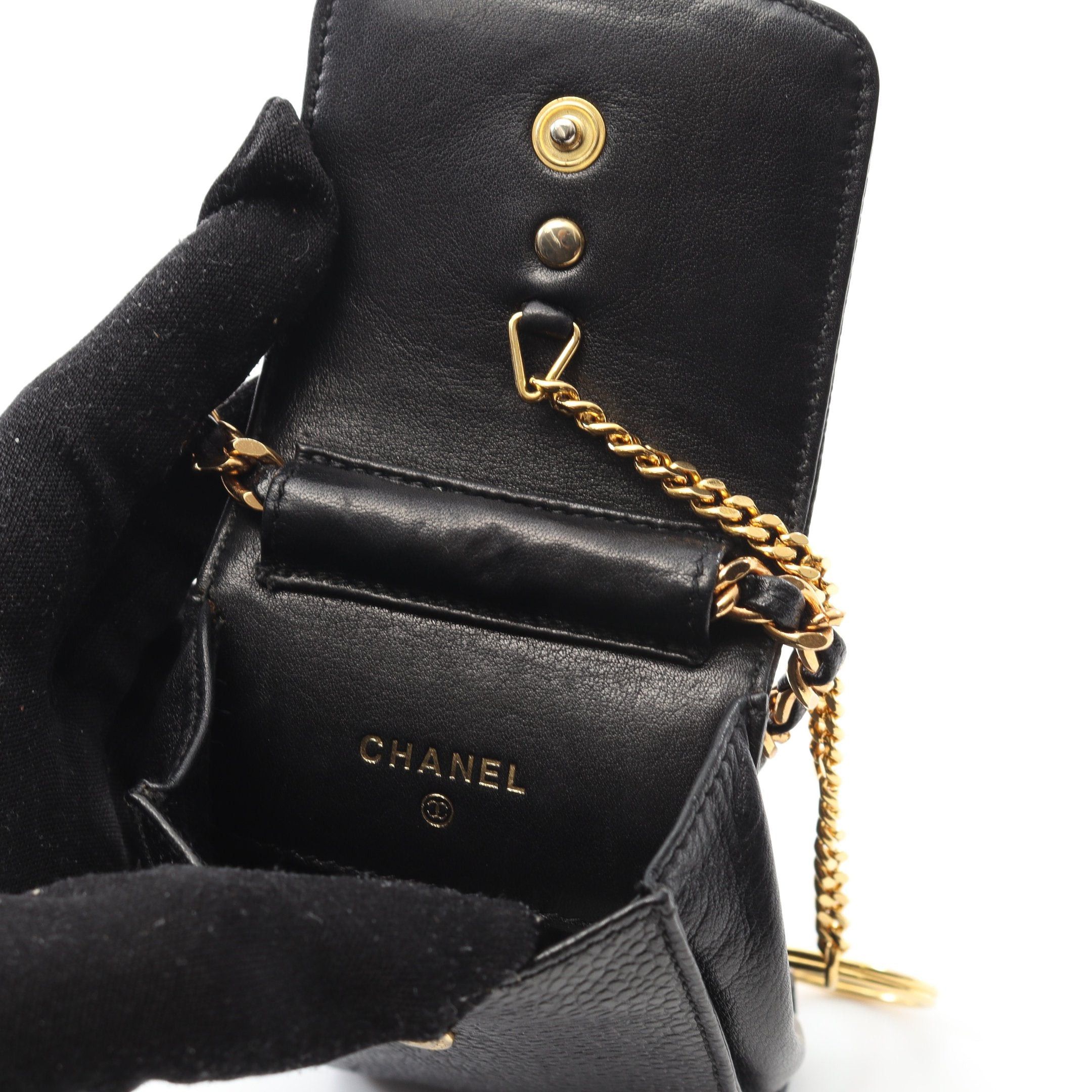 Chanel Chanel Coco Mark Cigarette Case Caviar Skin Black Gold Hardware With Key Ring Size ONE SIZE - 8 Thumbnail