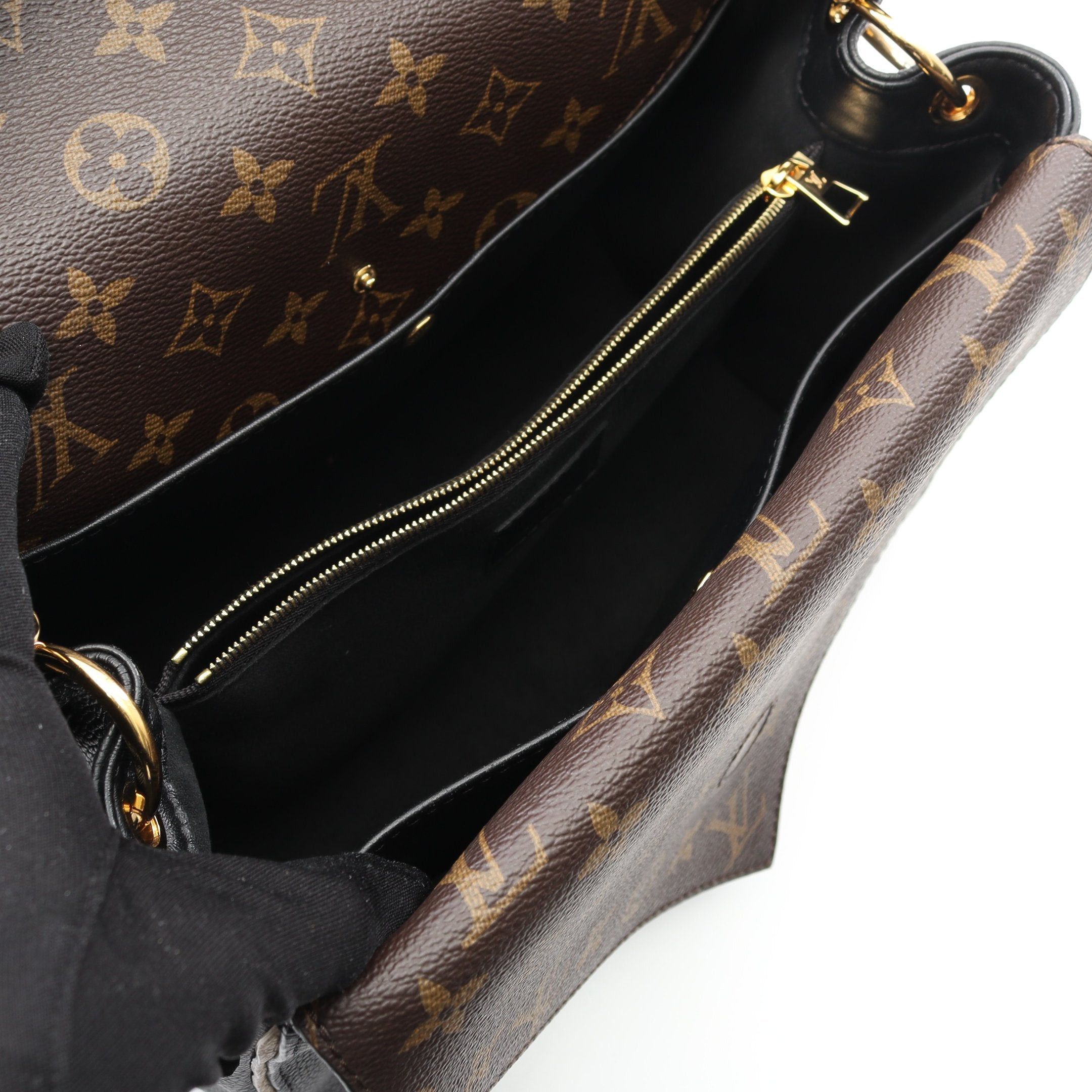 Louis Vuitton Louis Vuitton Double V Monogram Noir Handbag Leather Black Brown Ivory Size ONE SIZE - 3 Thumbnail