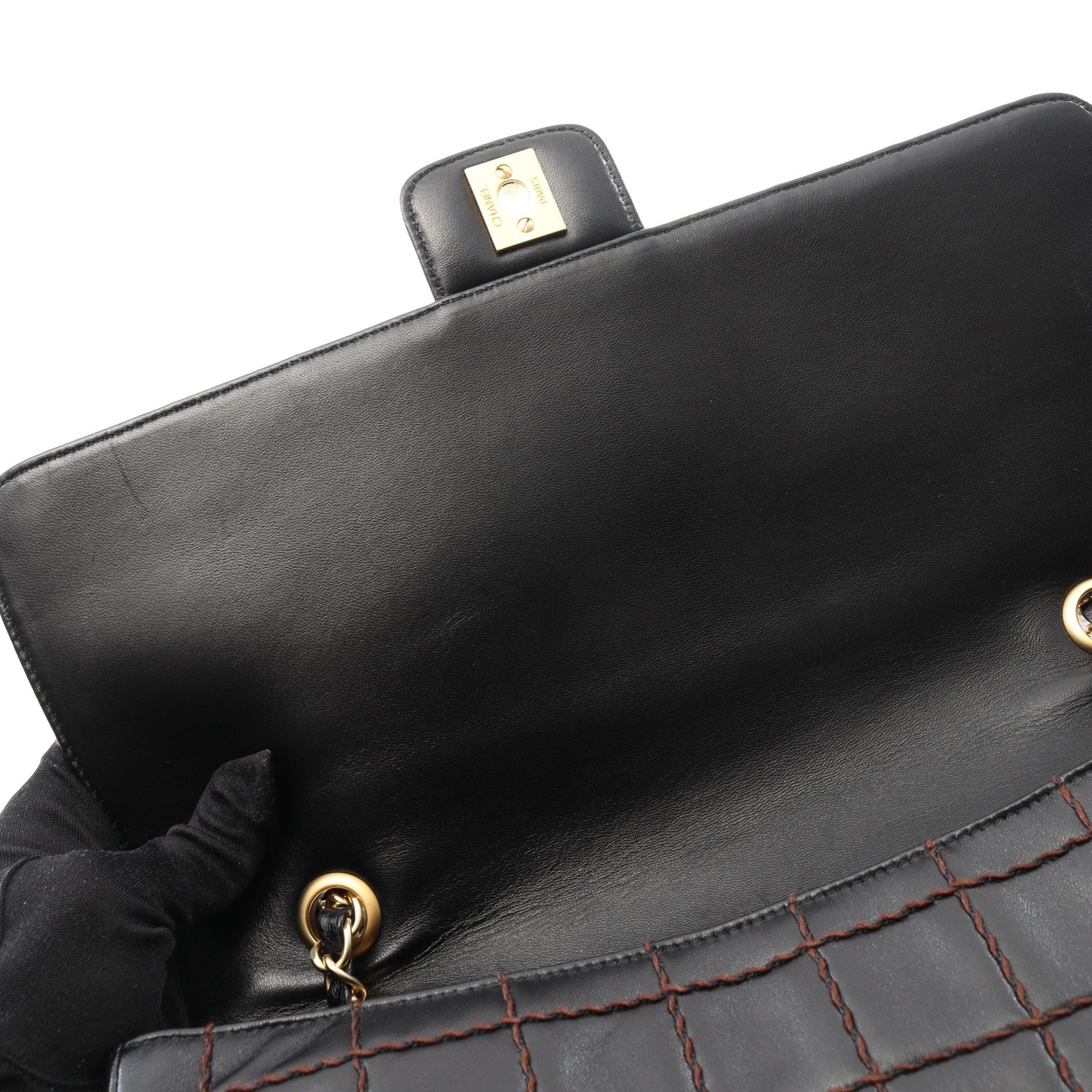 Chanel Chanel Wild Stitch Double Chain Shoulder Bag Lambskin Black Gold Hardware Size ONE SIZE - 6 Thumbnail