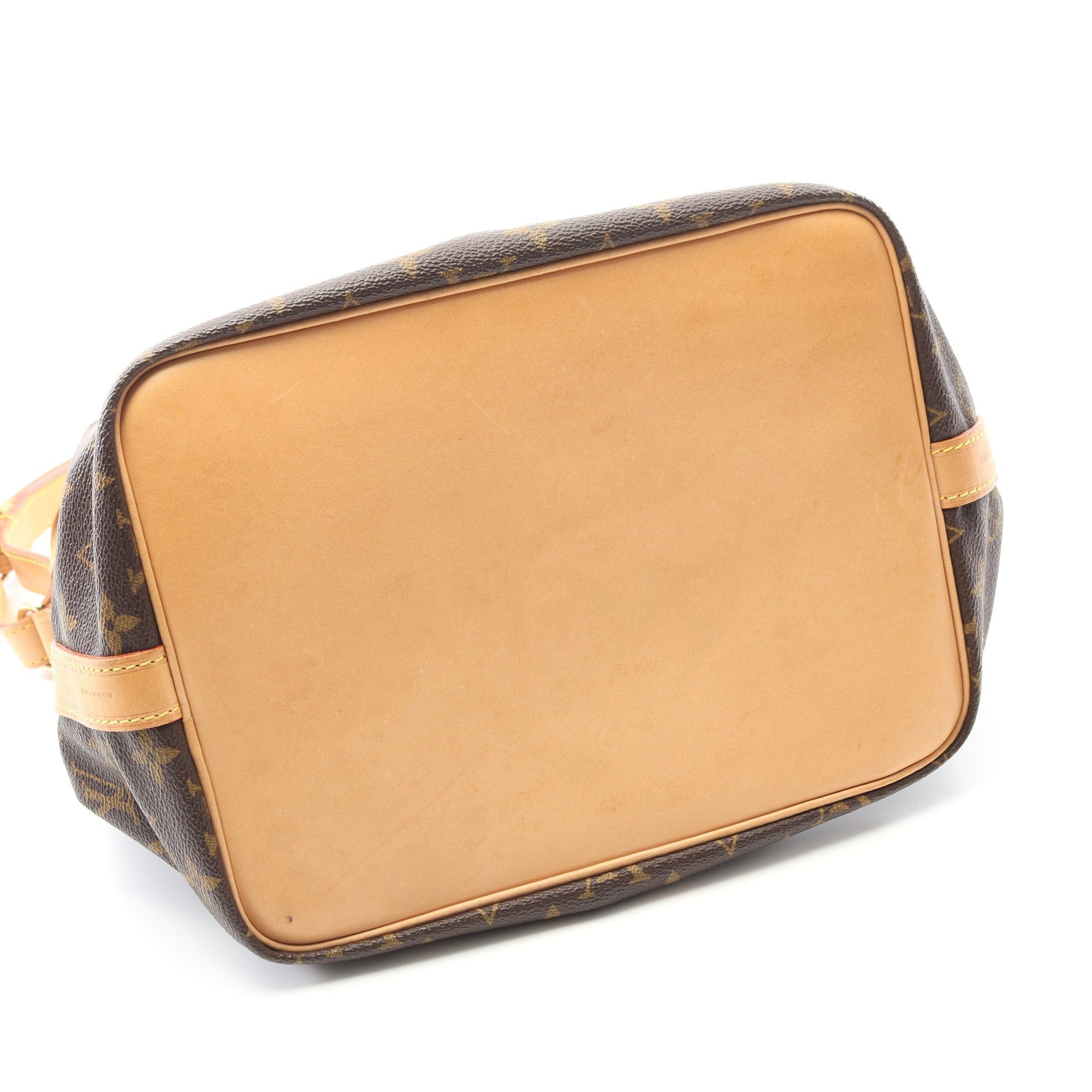 Louis Vuitton Peti Noe Monogram Shoulder Bag Leather Brown
